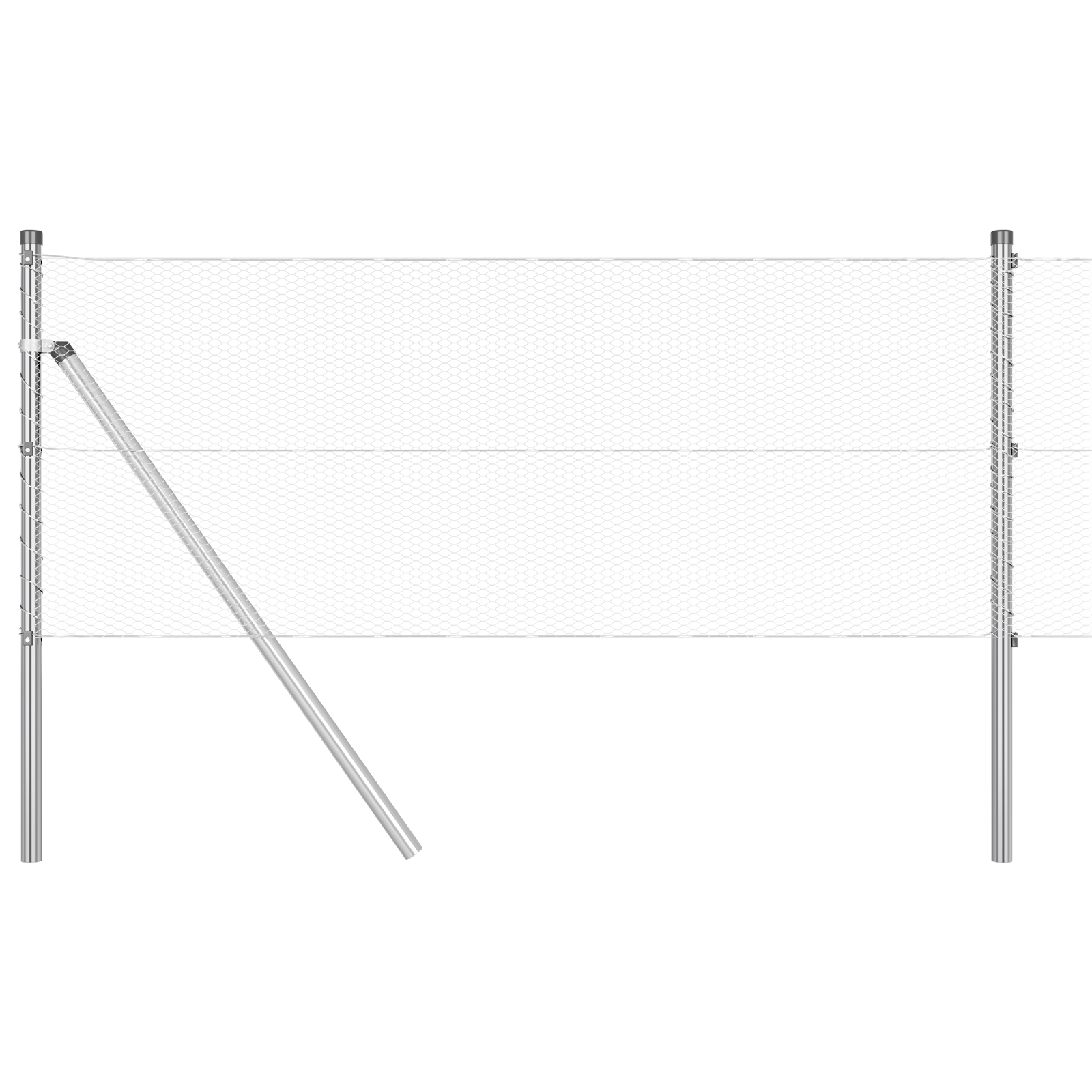 Gjerde med innlegg. sølv 0.6 x 10 m PVC-belagt stål