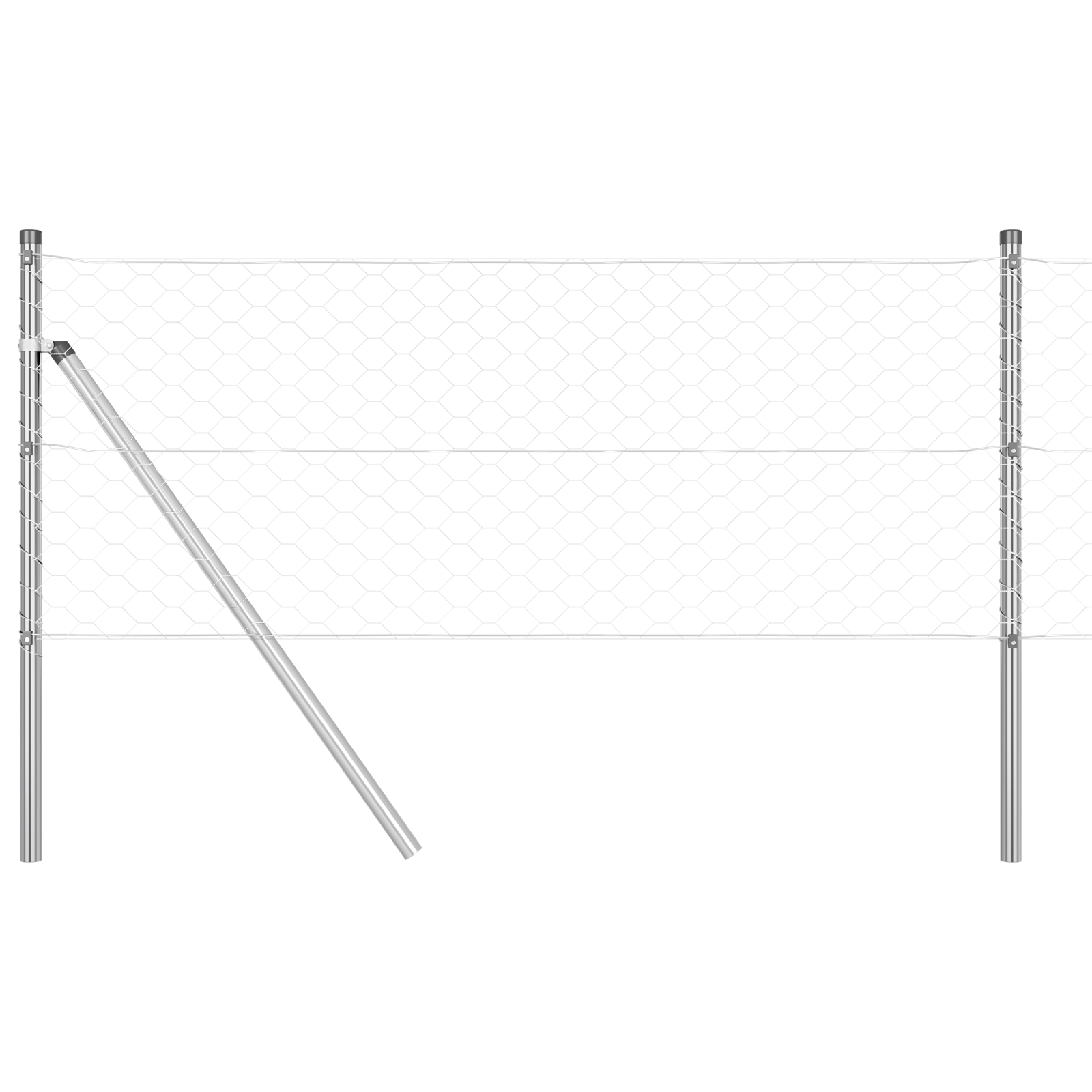 Gjerde med innlegg. sølv 0.6 x 10 m PVC-belagt stål
