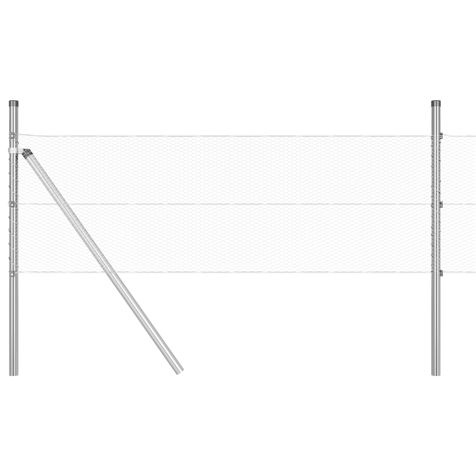 Gjerde med innlegg. sølv 0.8 x 25 m PVC-belagt stål