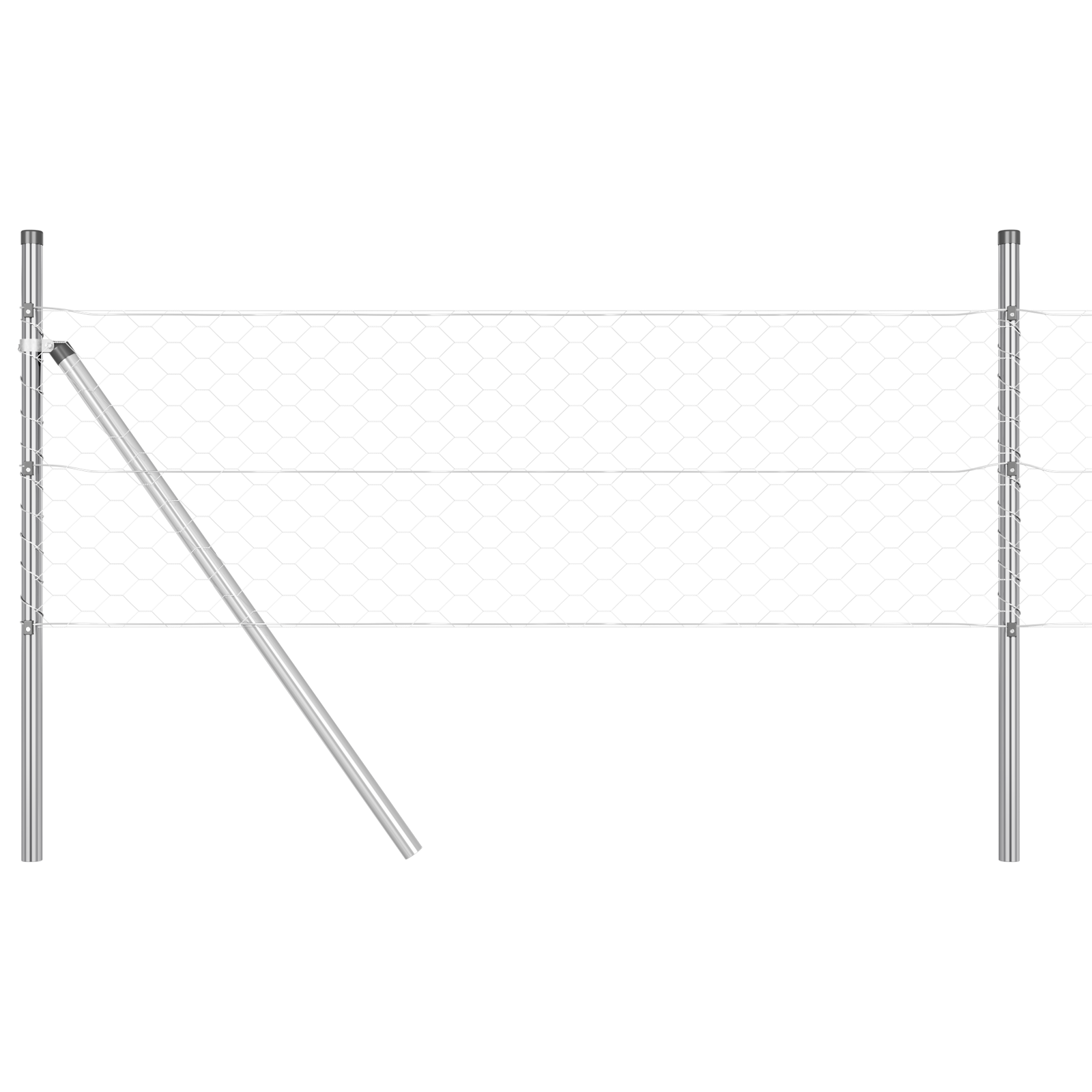 Gjerde med innlegg. sølv 0.8 x 25 m PVC-belagt stål
