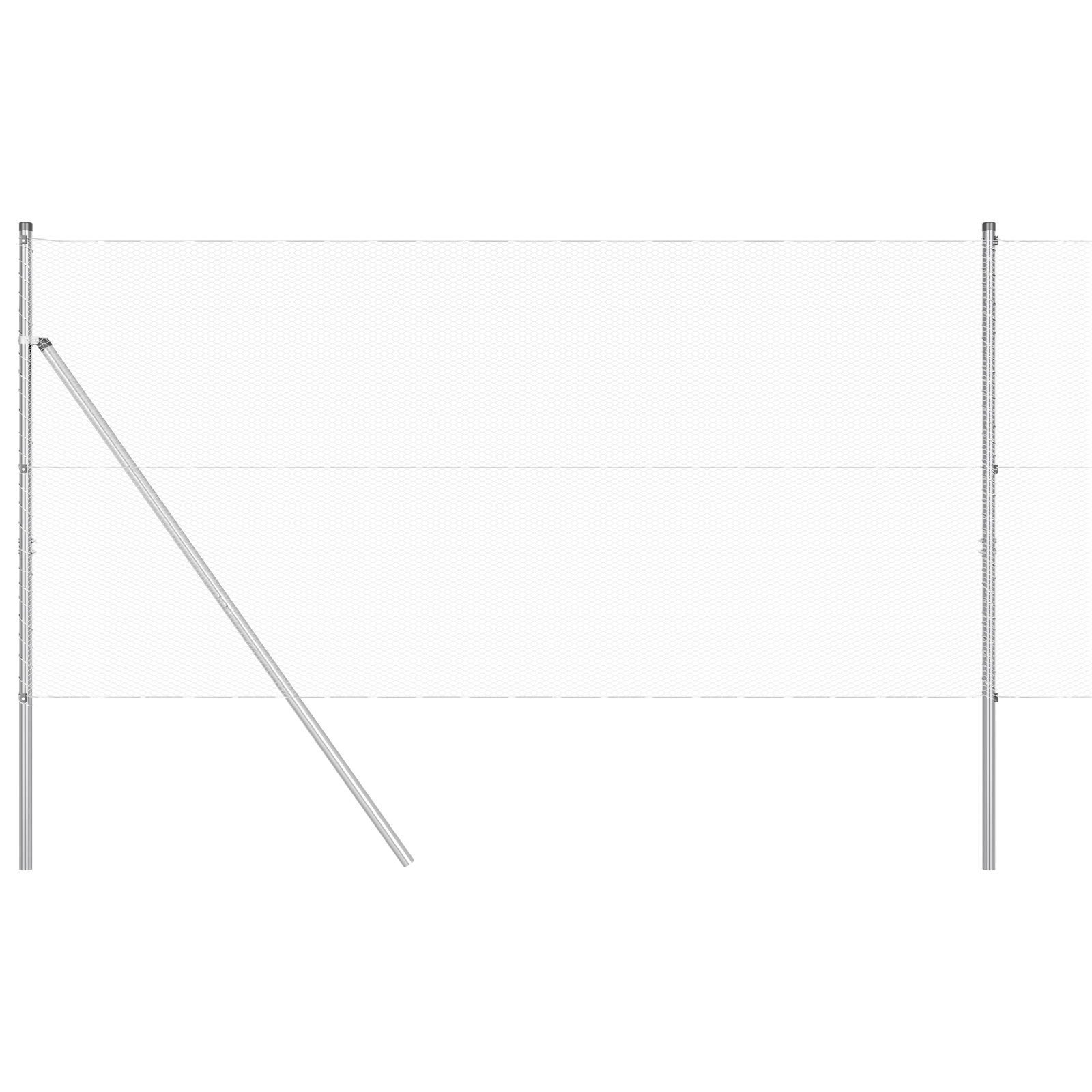 Gjerde med innlegg. sølv 1.2 x 25 m PVC-belagt stål