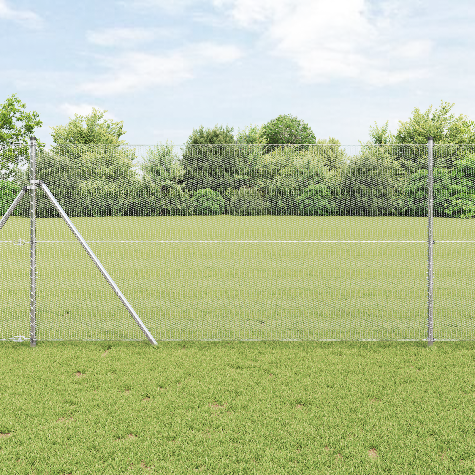 Gjerde med innlegg. sølv 1.2 x 25 m PVC-belagt stål