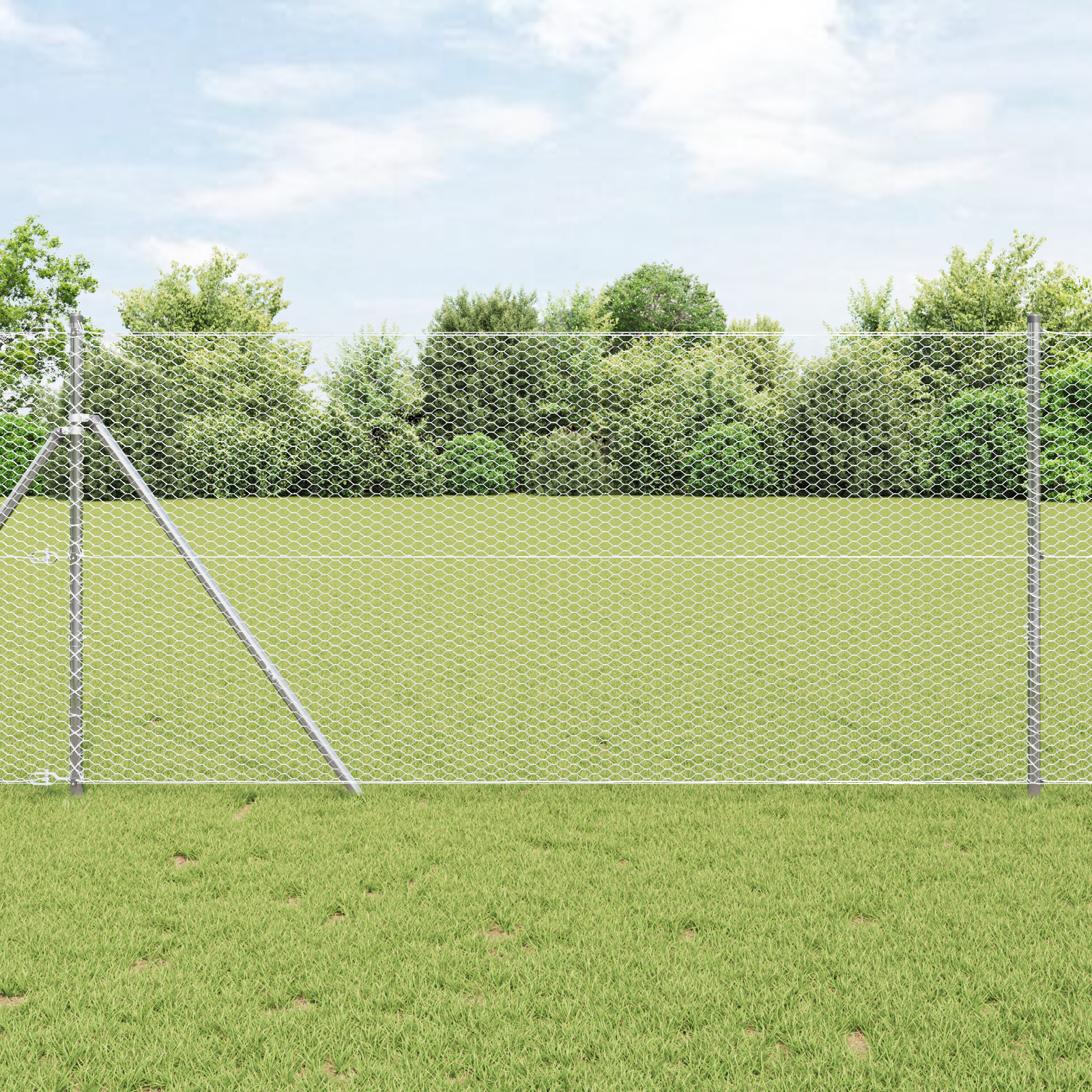 Gjerde med innlegg. sølv 1.2 x 25 m PVC-belagt stål