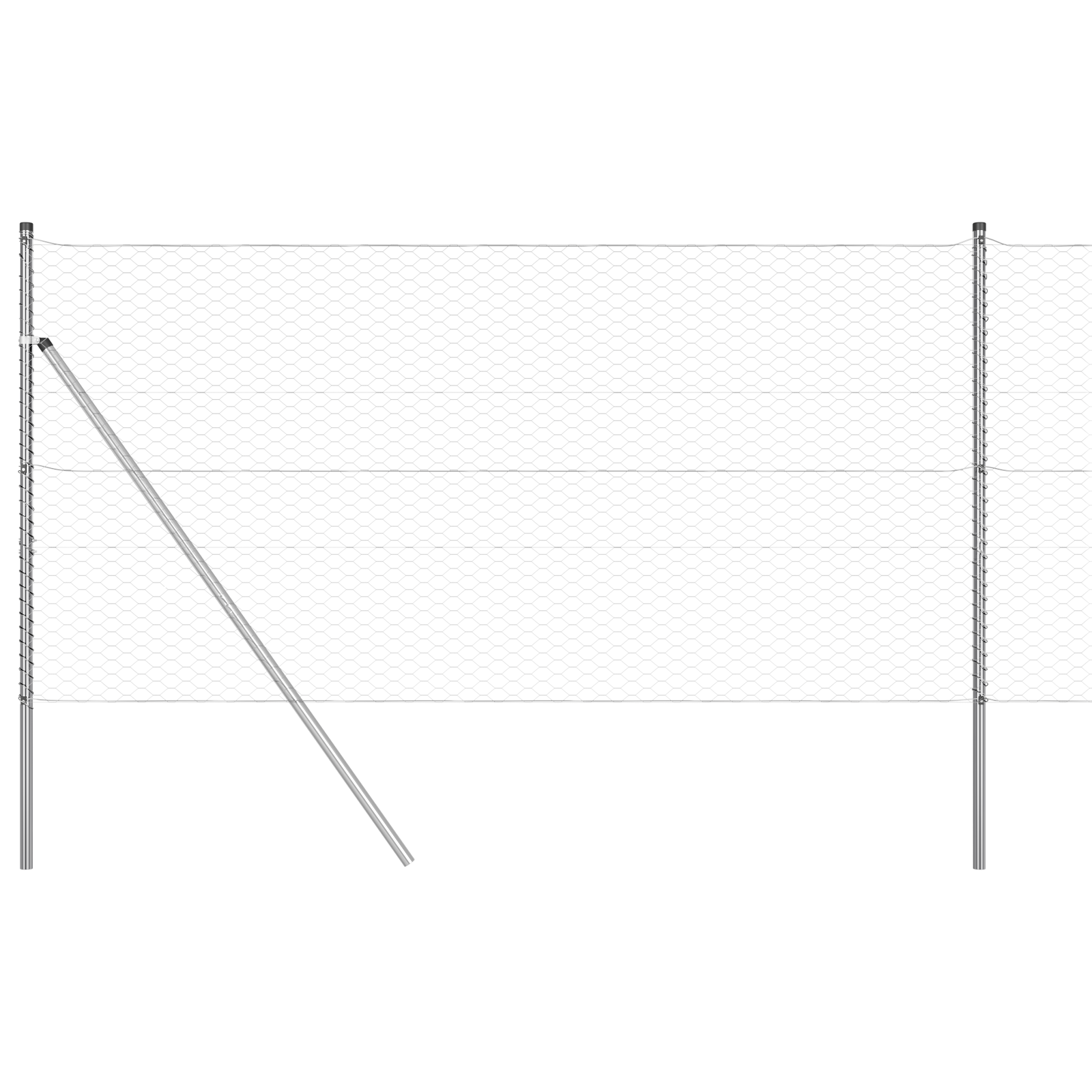 Gjerde med innlegg. sølv 1.2 x 25 m PVC-belagt stål