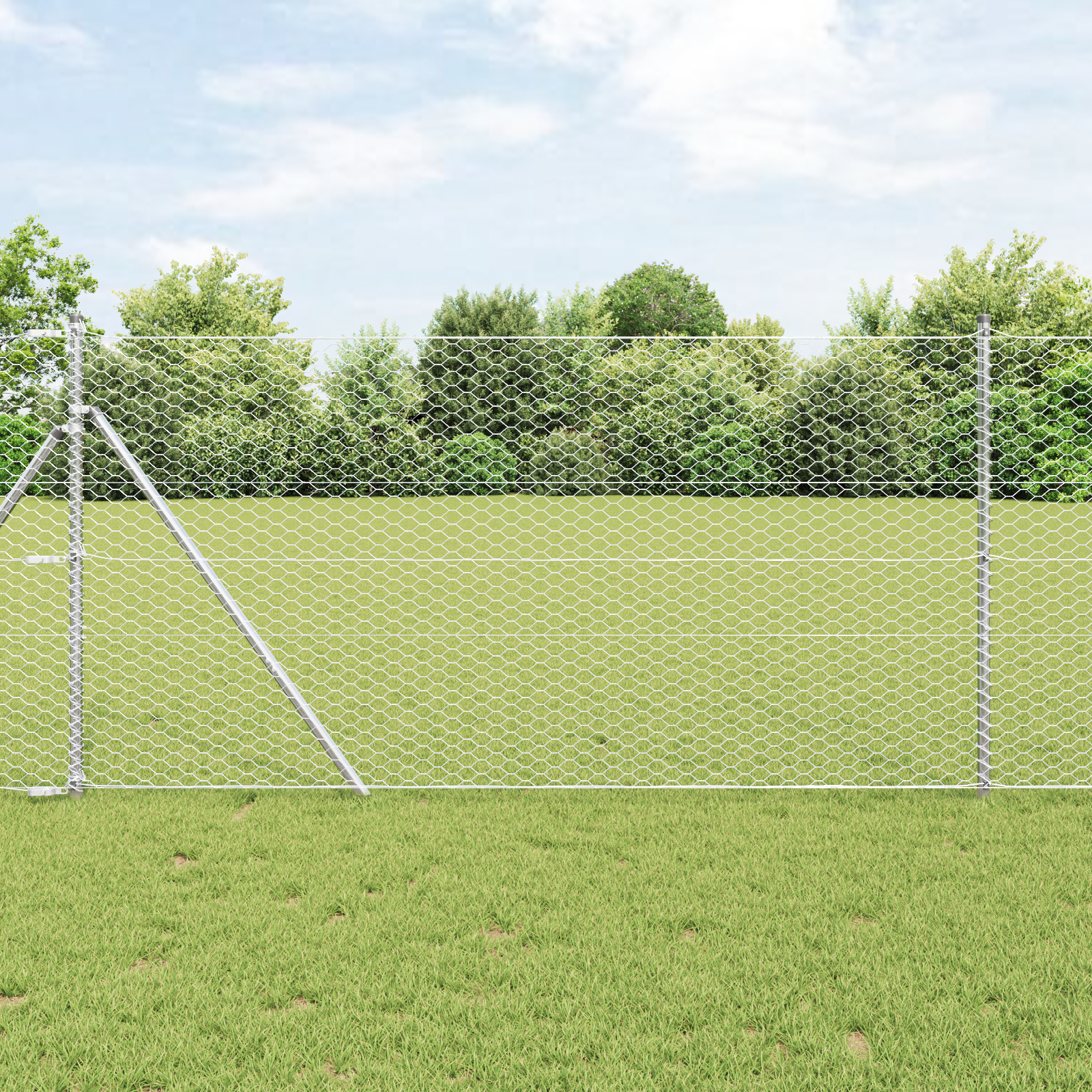 Gjerde med innlegg. sølv 1.2 x 25 m PVC-belagt stål