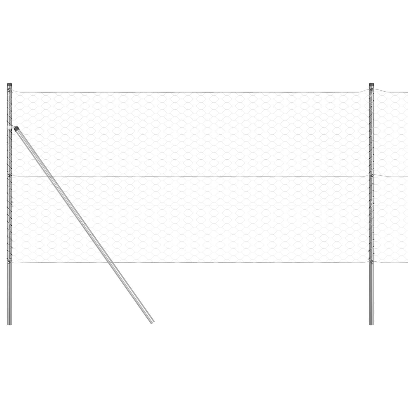 Gjerde med innlegg. sølv 1.2 x 25 m PVC-belagt stål