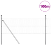 Gjerde med innlegg. sølv 0.8 x 100 m PVC-belagt stål