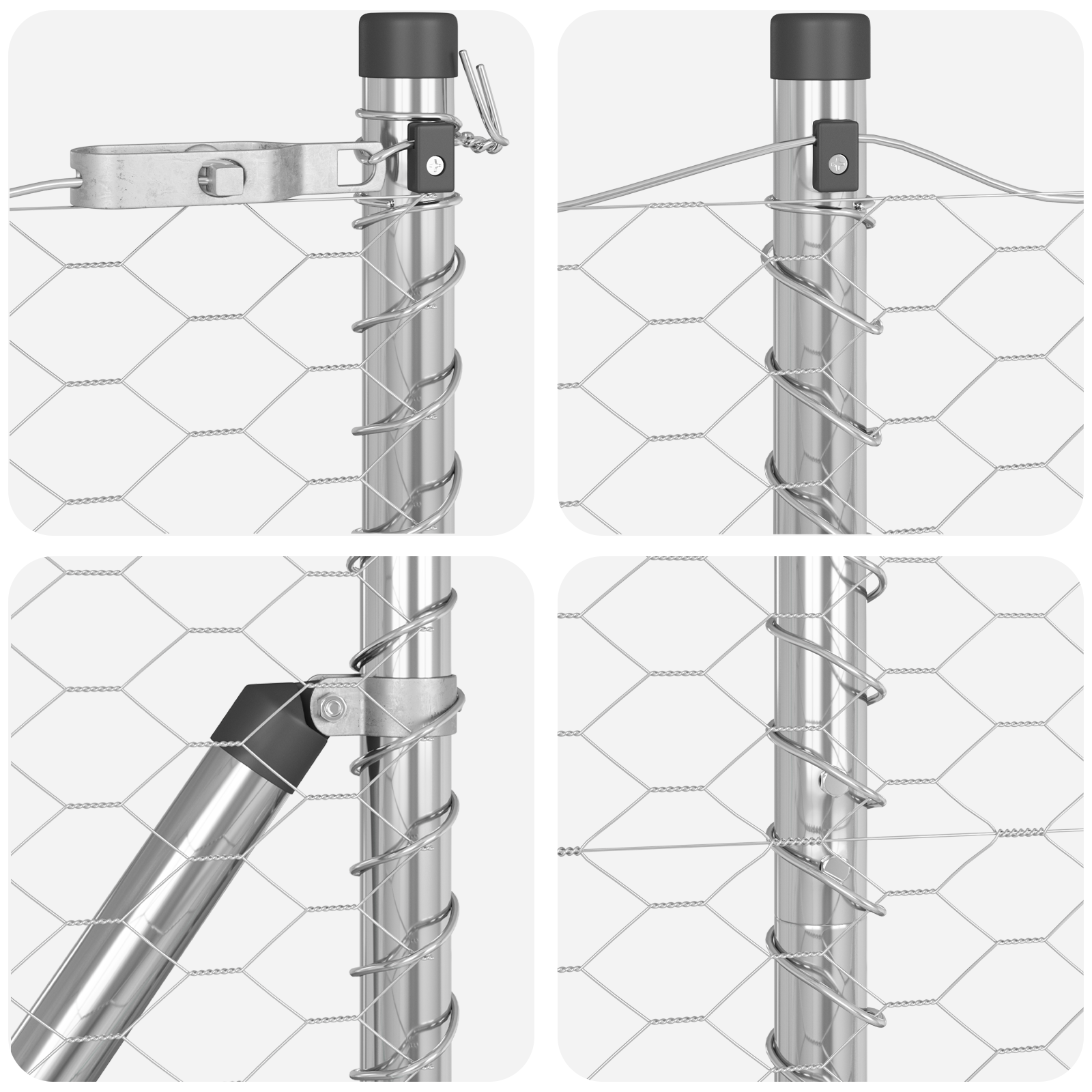Gjerde med innlegg. sølv 1.2 x 100 m PVC-belagt stål