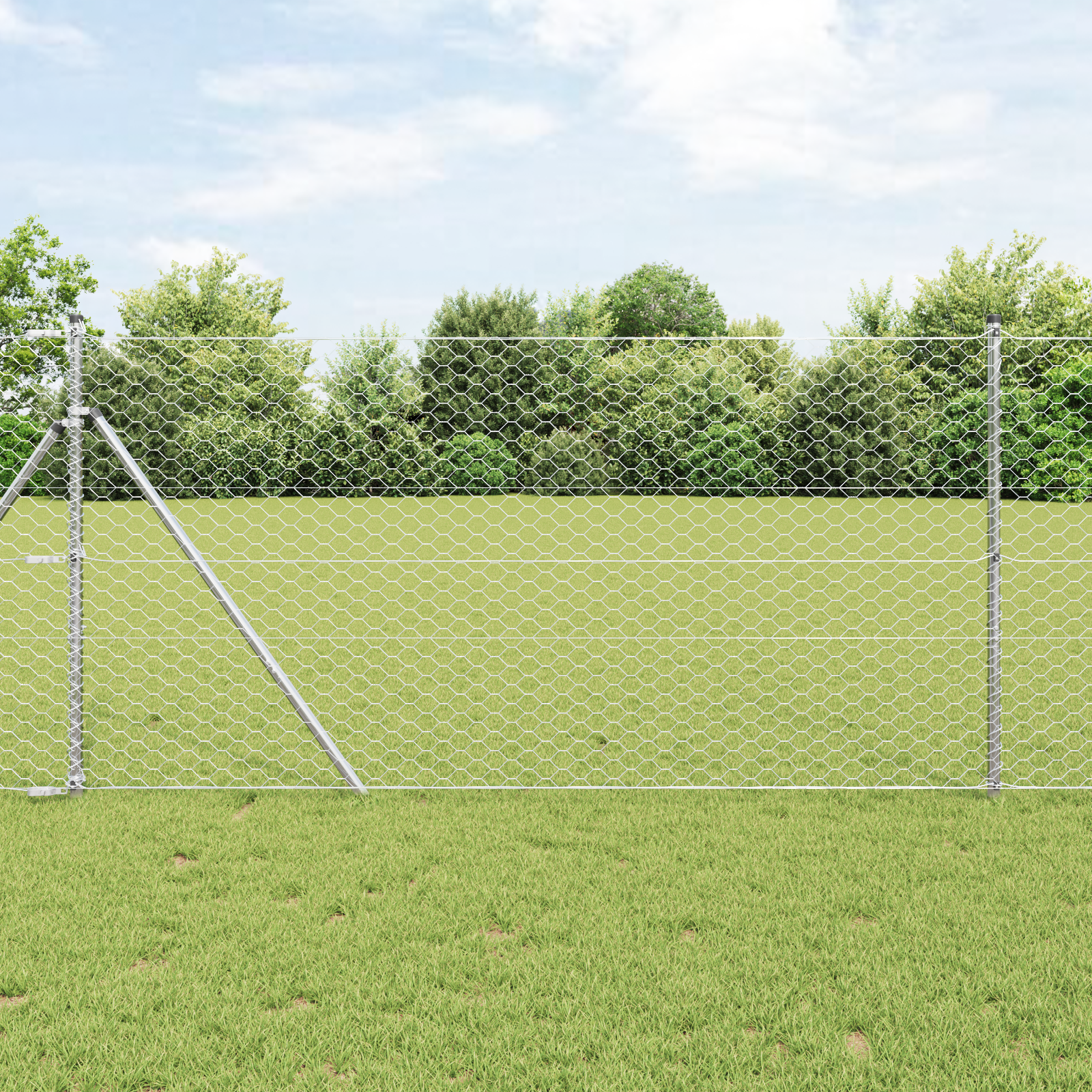 Gjerde med innlegg. sølv 1.2 x 100 m PVC-belagt stål