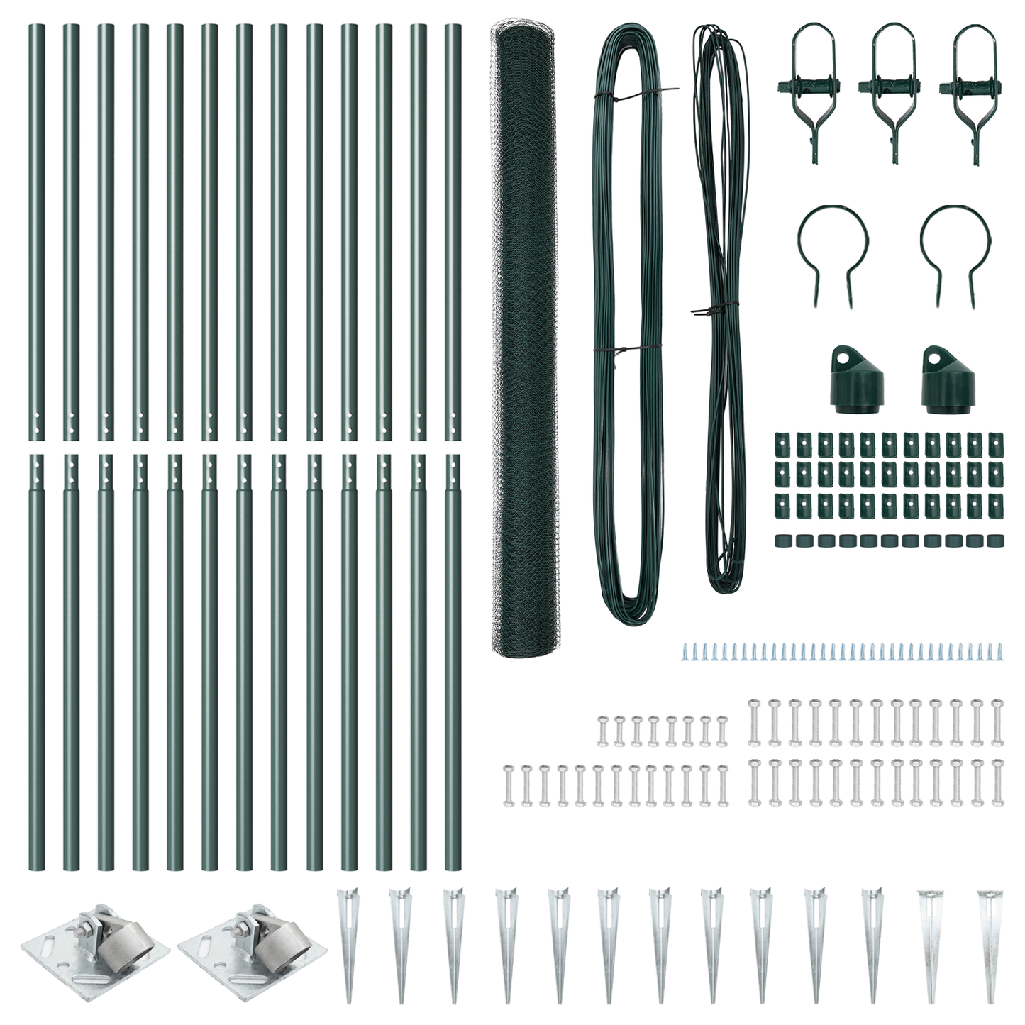 Gjerdepåle grønn 25 x 1,6 m (13 mm nett) Stål og PVC