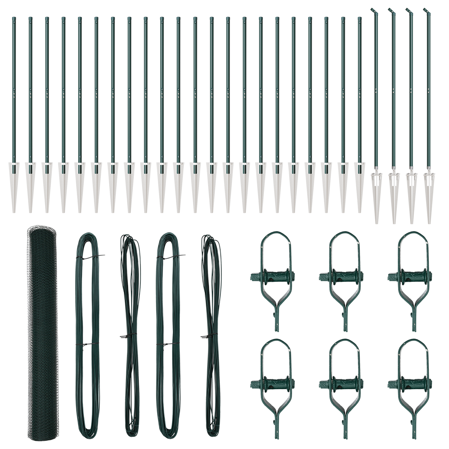 Gjerdepåle grønn 50 x 1,4 m (13 mm netting) Stål og PVC