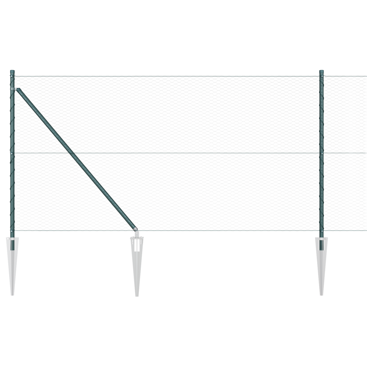 Gjerdepåle grønn 100 x 1 m (25 mm maske) Stål og PVC