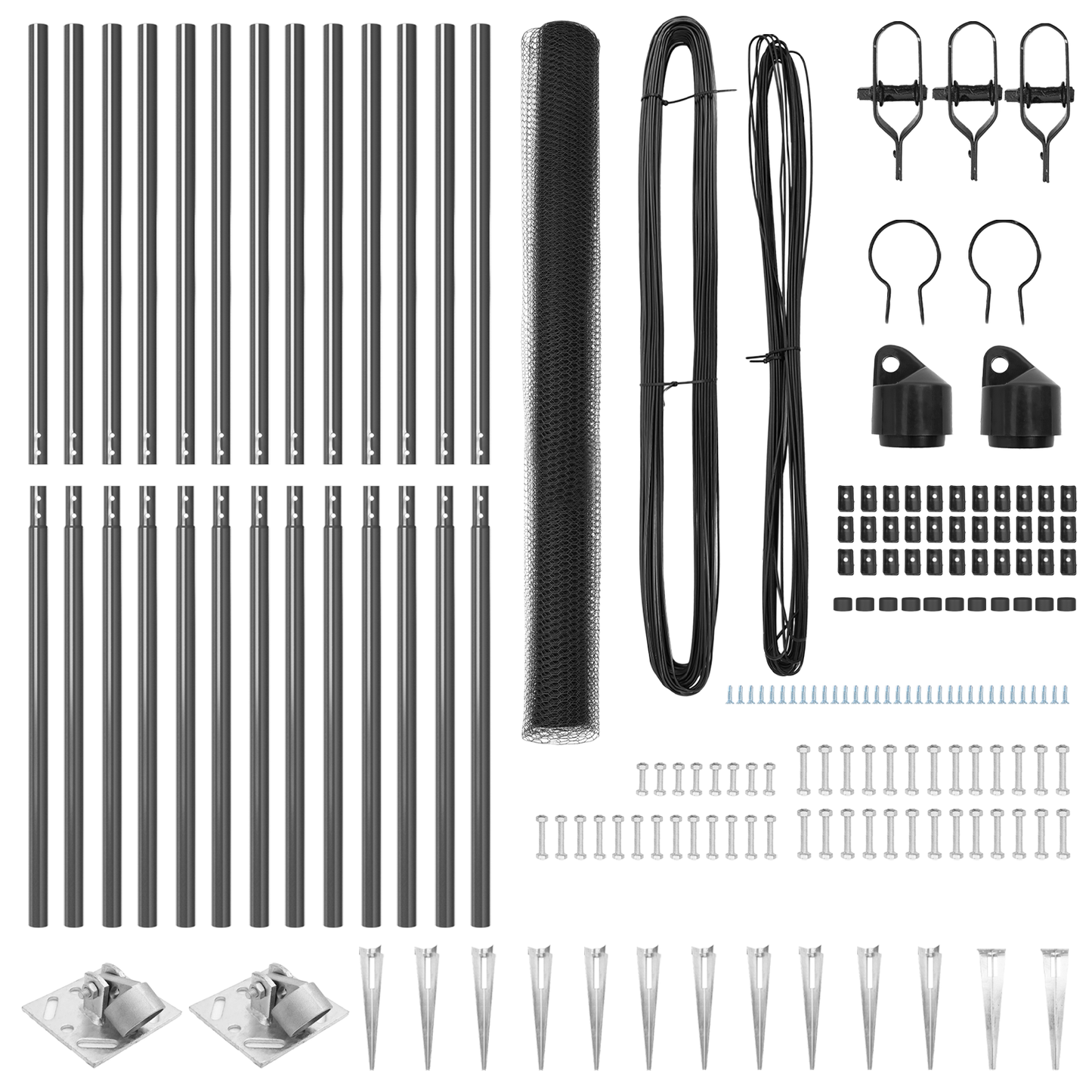 Gjerdepåle Grå 25 x 1,6 m (25 mm netting) Stål og PVC