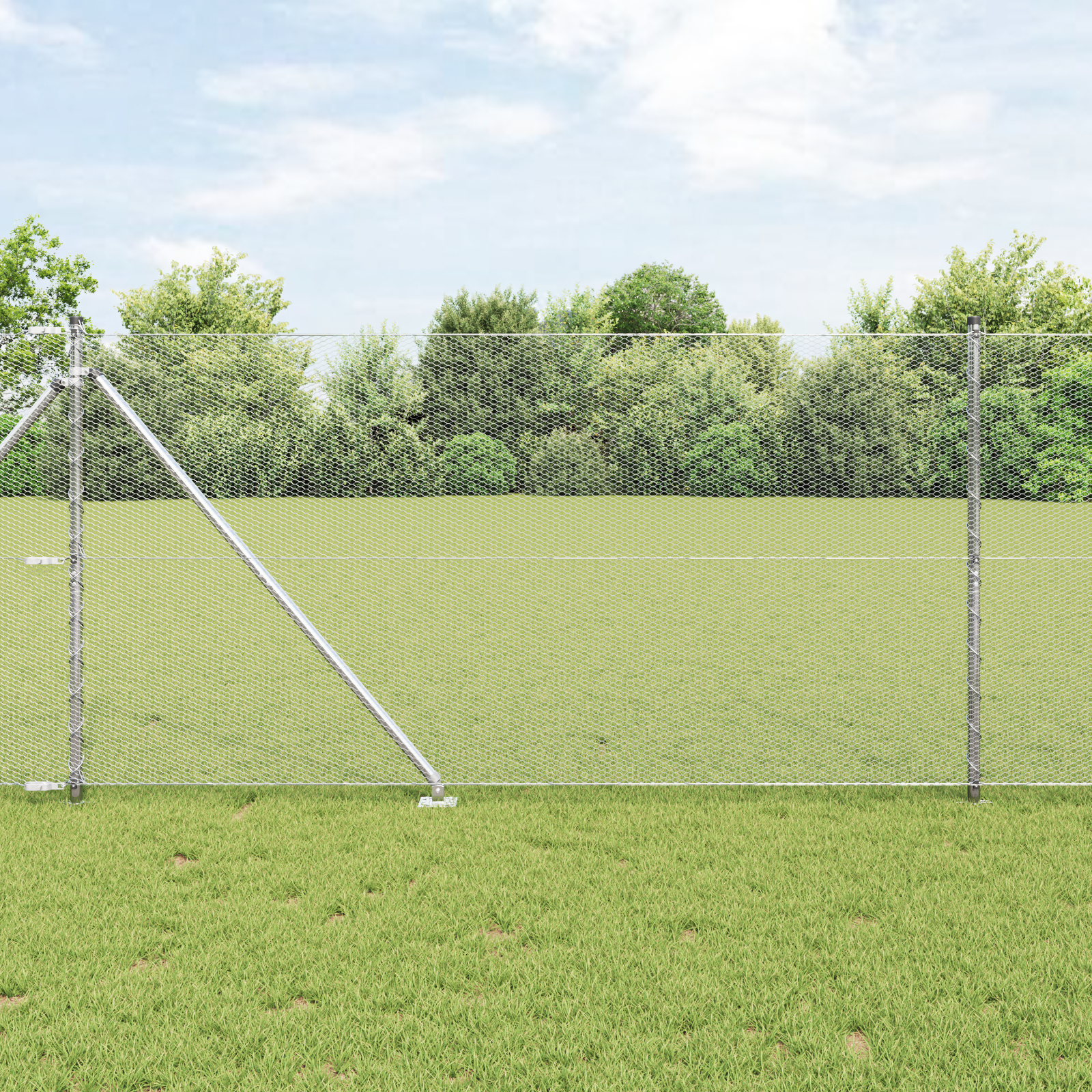 Gjerde med innlegg. sølv 1.2 x 10 m PVC-belagt stål