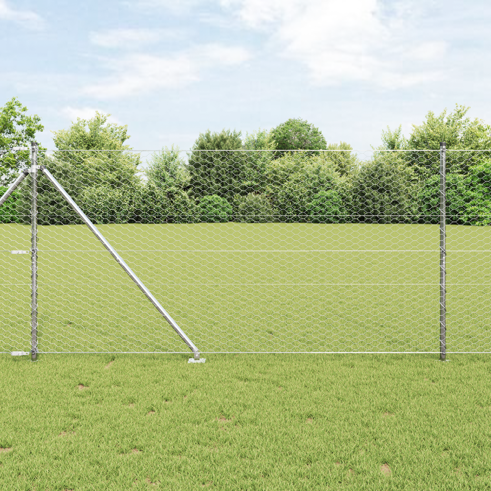 Gjerde med innlegg. sølv 1.2 x 10 m PVC-belagt stål