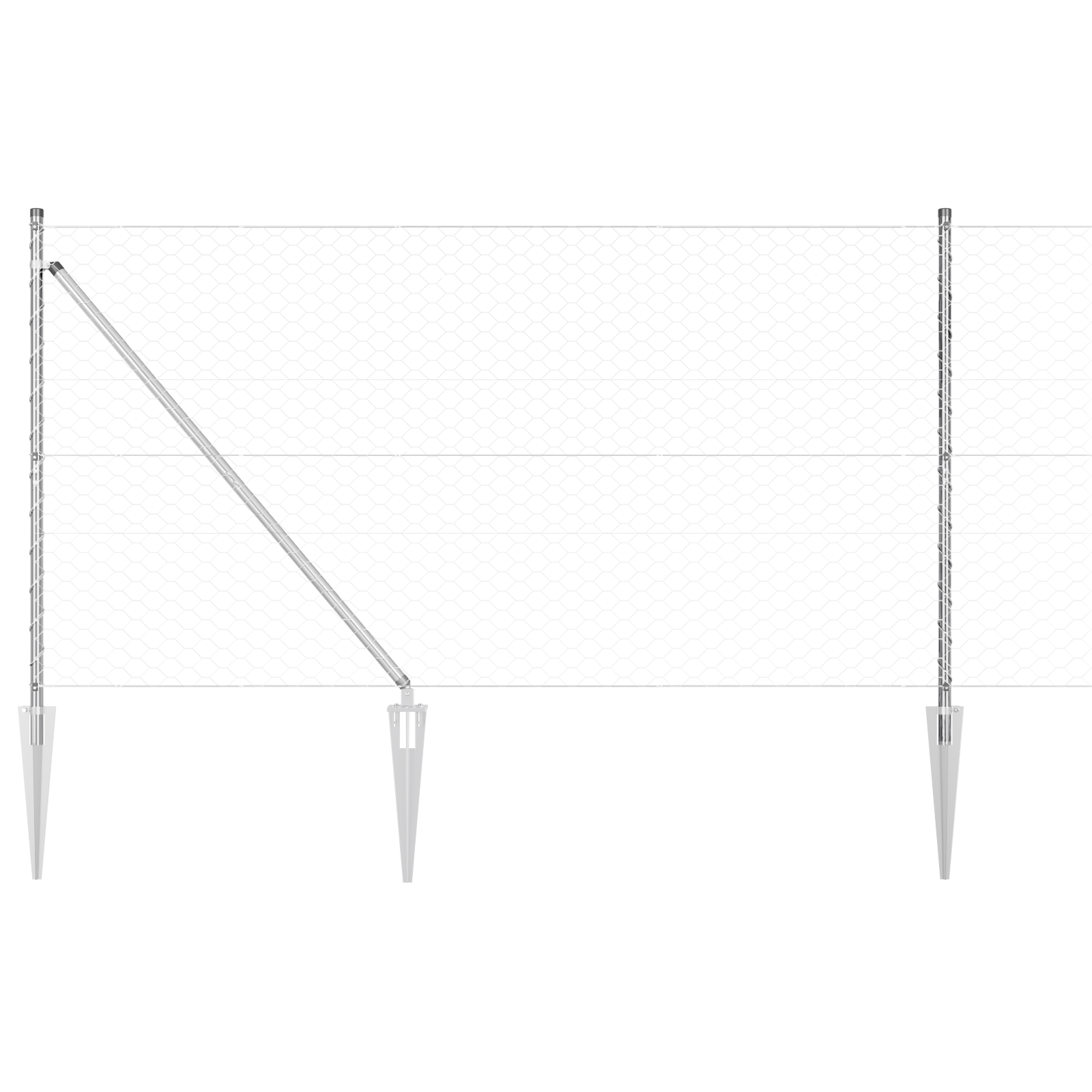 Gjerde med innlegg. sølv 1.2 x 10 m PVC-belagt stål