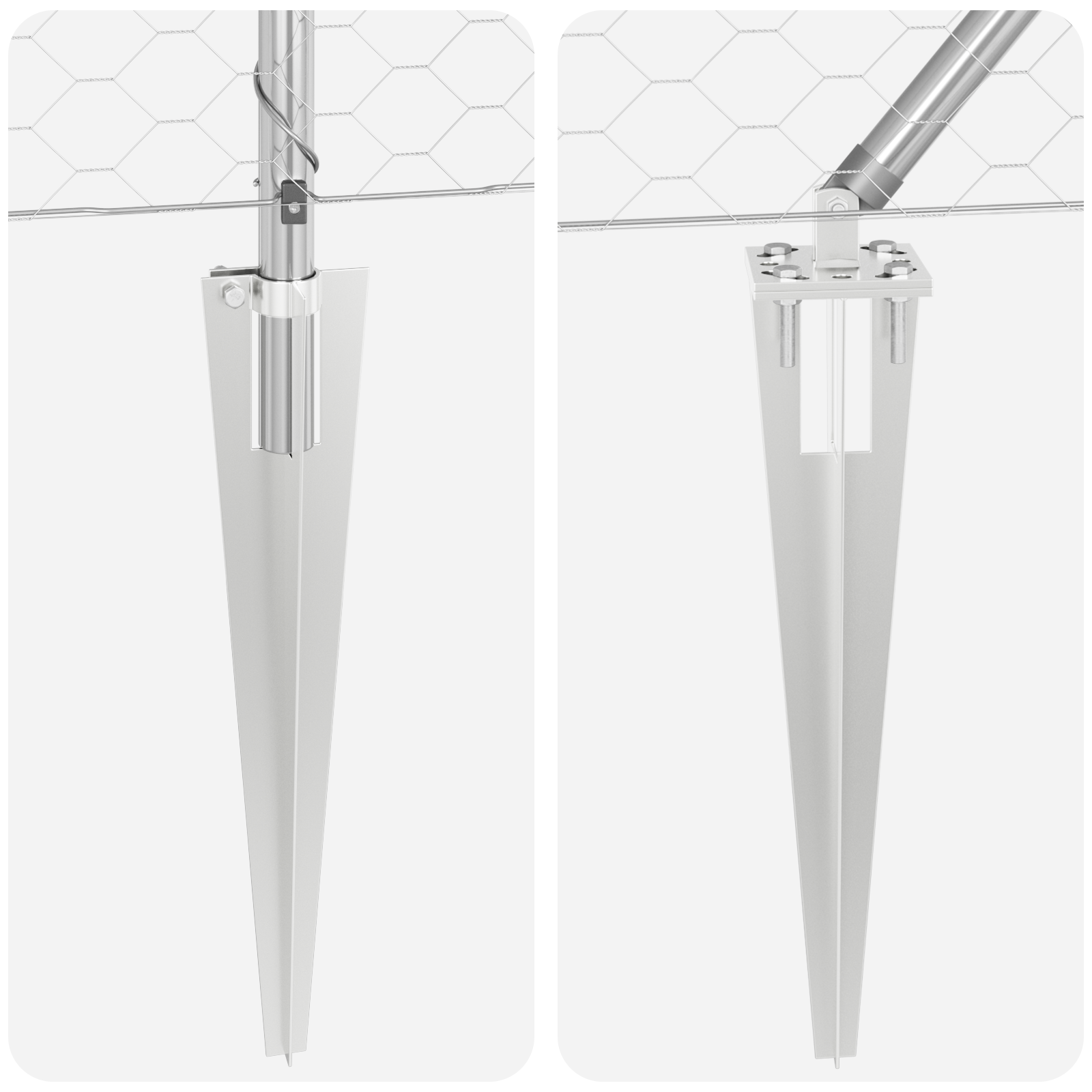 Gjerde med innlegg. sølv 0.8 x 25 m PVC-belagt stål
