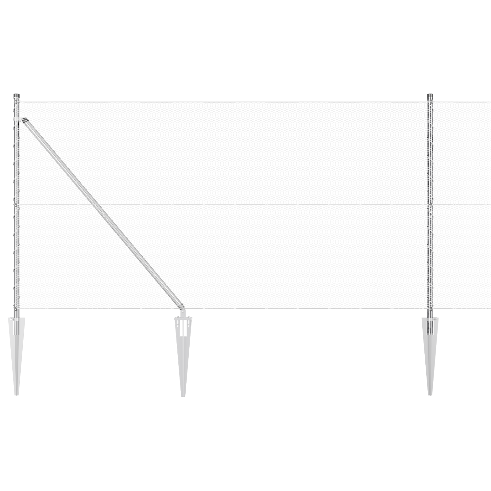Gjerde med innlegg. sølv 1 x 25 m PVC-belagt stål