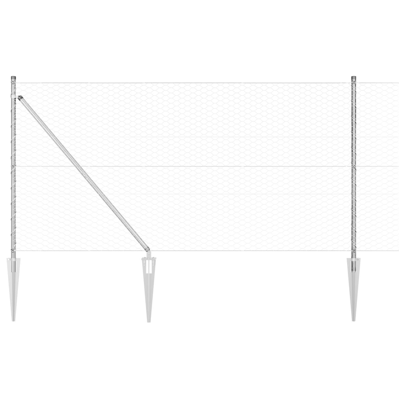 Gjerde med innlegg. sølv 1 x 25 m PVC-belagt stål