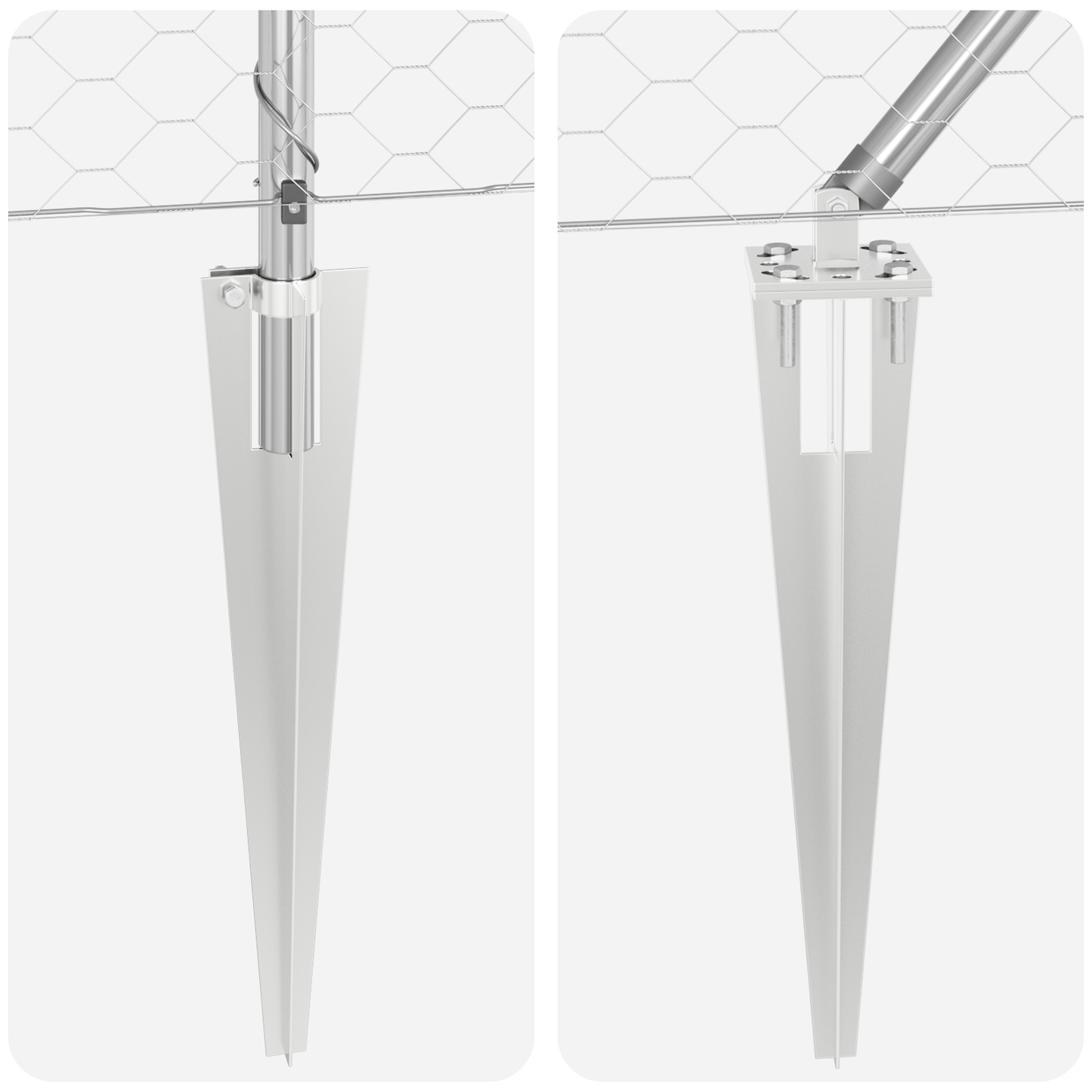 Gjerdepåle sølv 50 x 0,4 m (50 mm nett) Stål