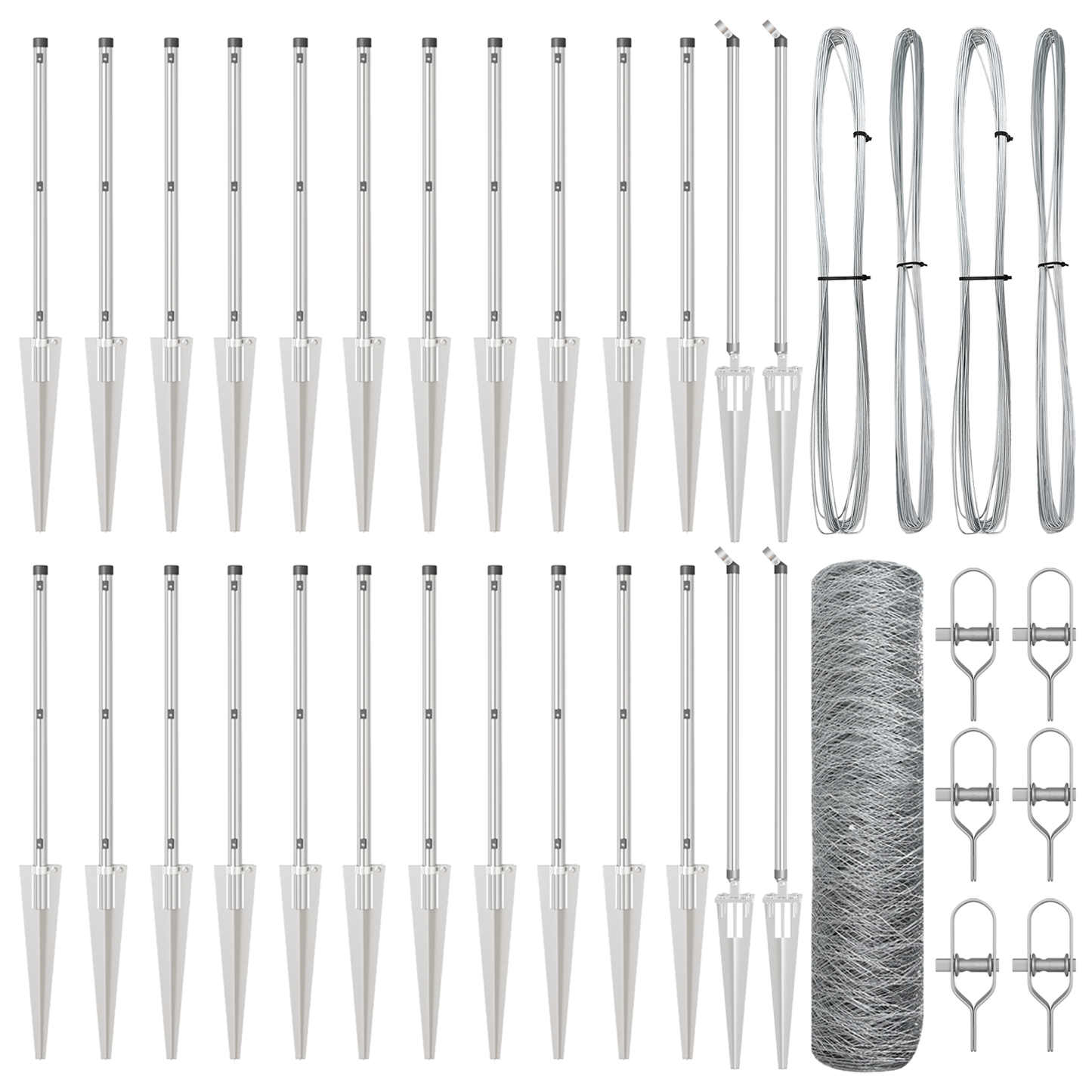 Gjerdepåle sølv 50 x 0,4 m (50 mm nett) Stål