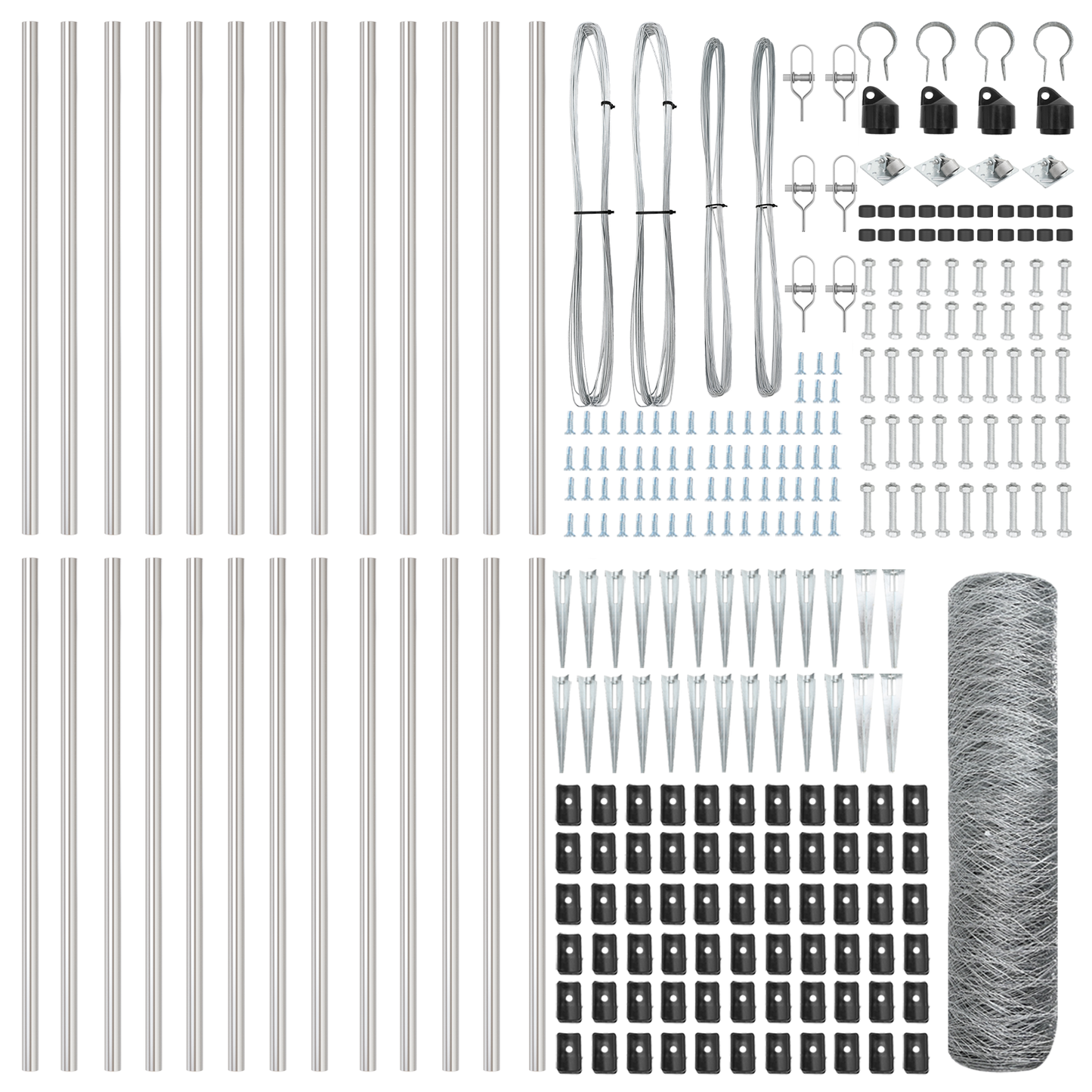 Gjerdepåle sølv 50 x 0,4 m (50 mm nett) Stål