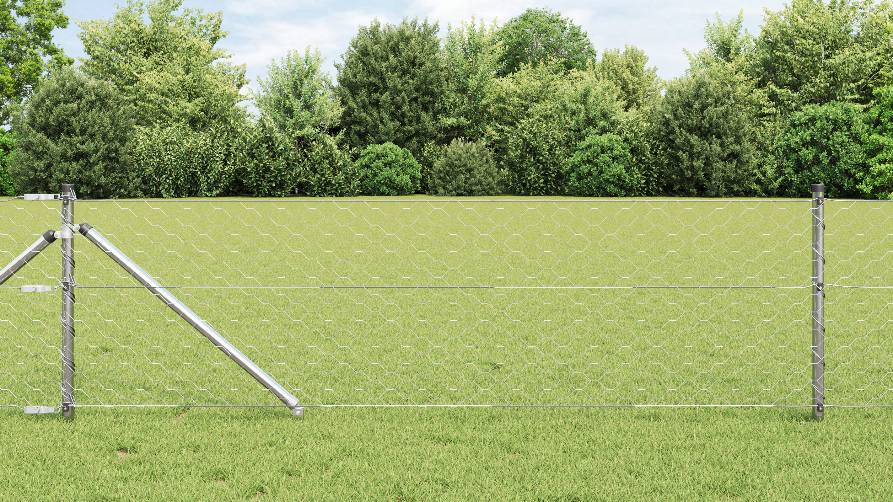 Gjerde med innlegg. sølv 0.6 x 50 m PVC-belagt stål