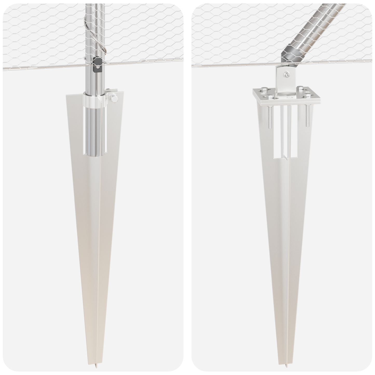 Gjerdepåle sølv 50 x 1,4 m (13 mm netting) Stål