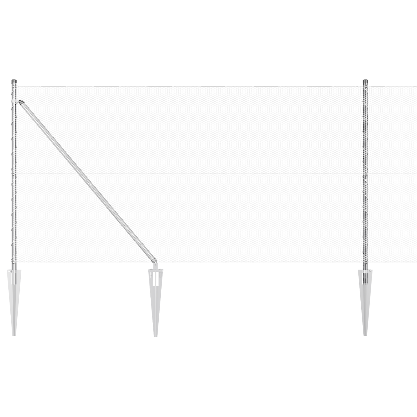 Gjerdepåle sølv 50 x 1,4 m (13 mm netting) Stål