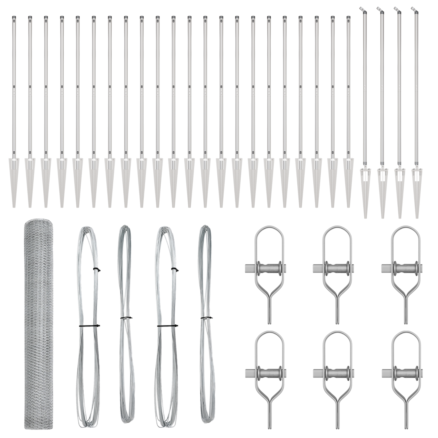 Gjerdepåle sølv 50 x 1,4 m (13 mm netting) Stål