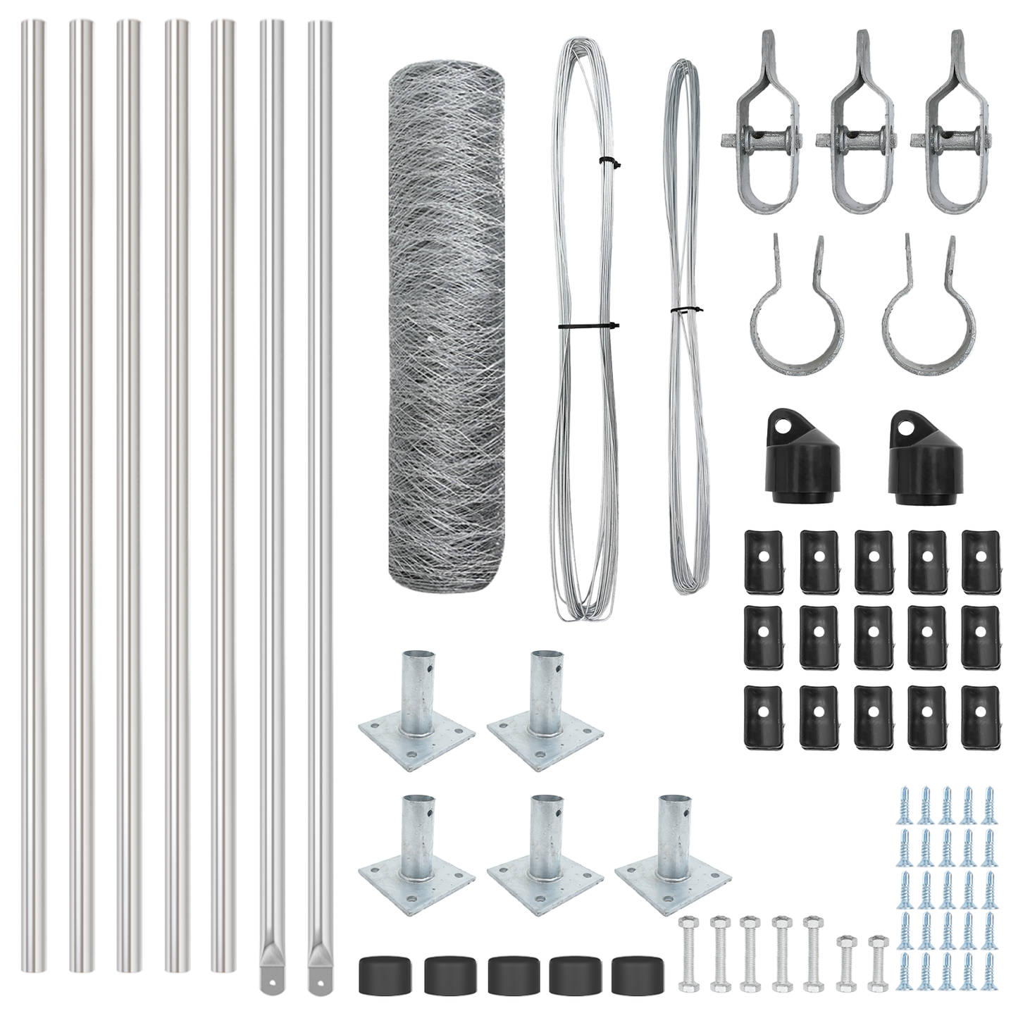 Gjerdepåle sølv 10 x 0,4 m (36 mm mesh) Stål