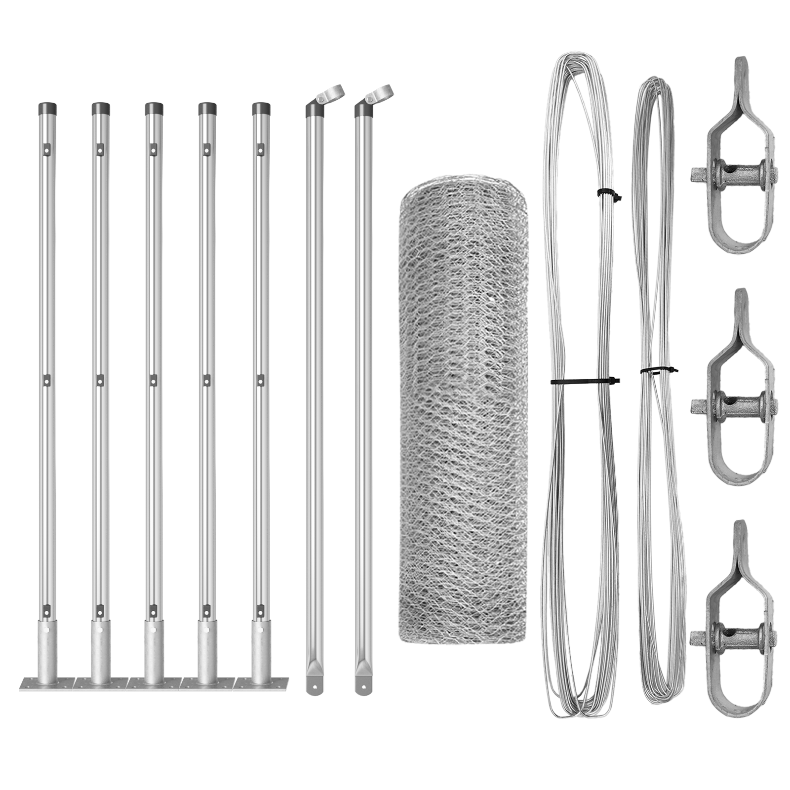 Gjerde med innlegg. sølv 0.6 x 10 m PVC-belagt stål