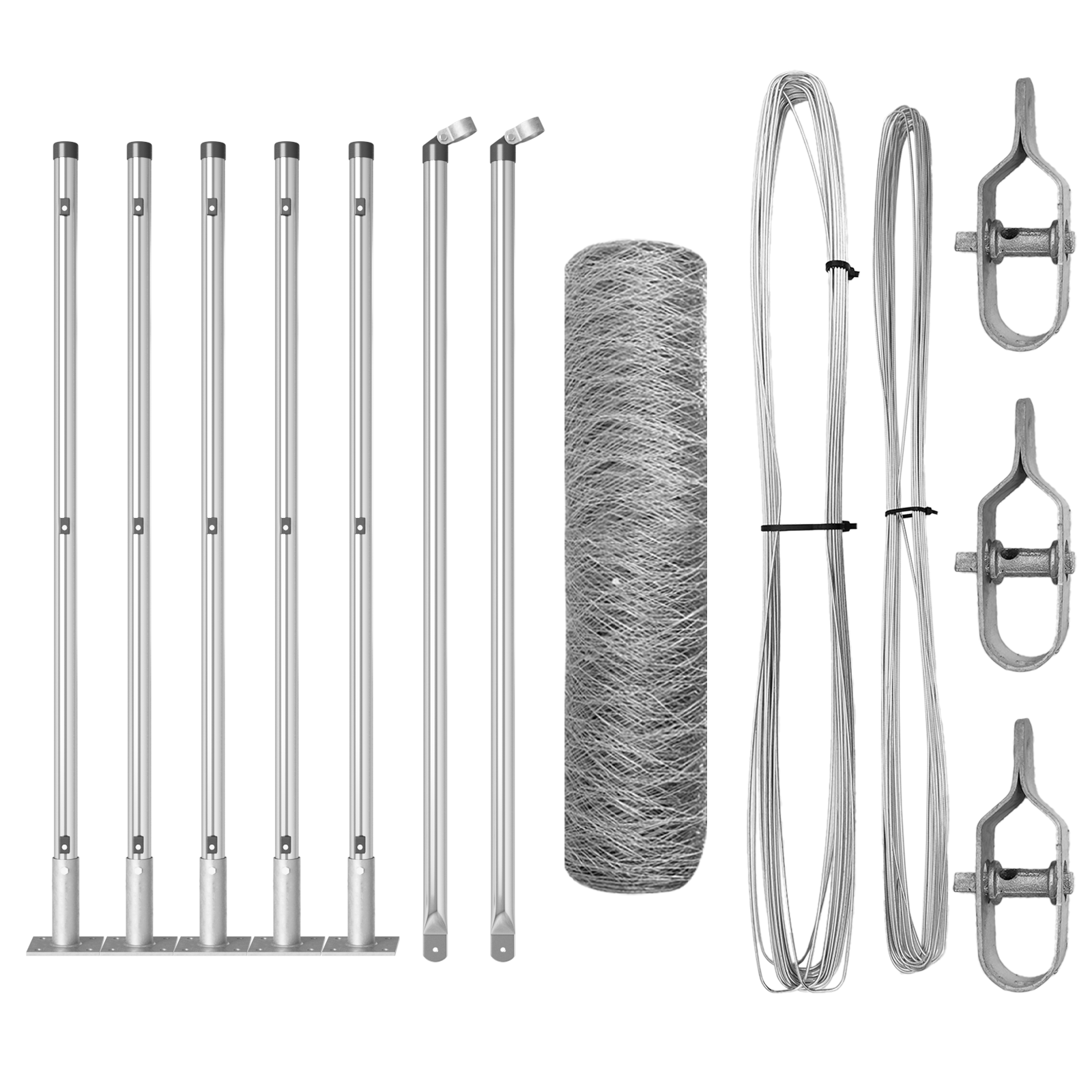 Gjerde med innlegg. sølv 0.6 x 10 m PVC-belagt stål