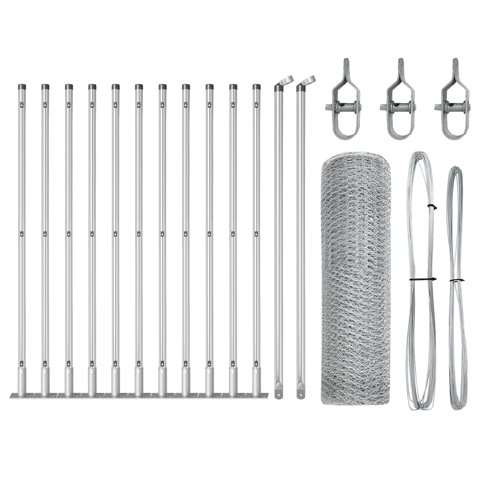 Gjerde med innlegg. sølv 0.6 x 25 m PVC-belagt stål