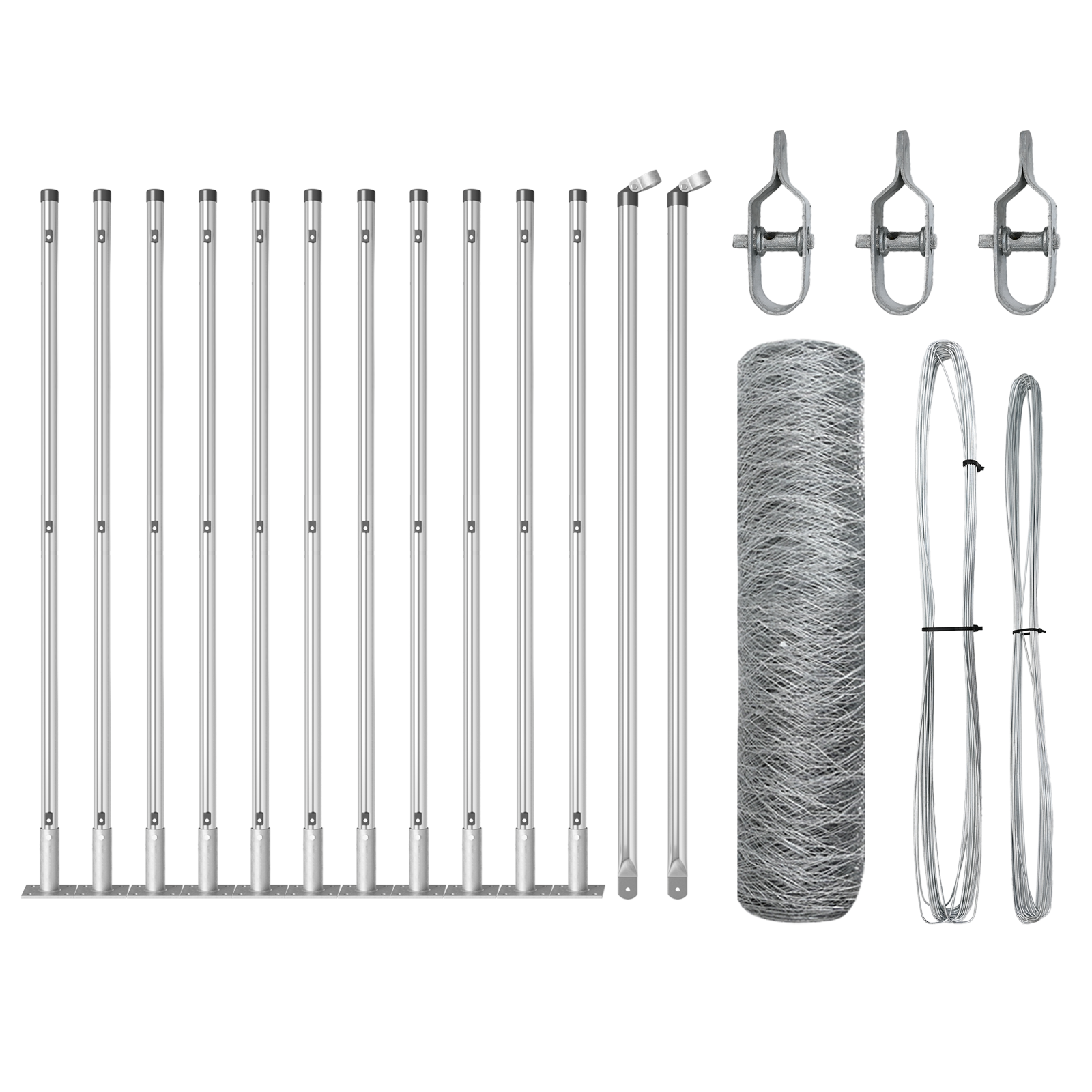 Gjerde med innlegg. sølv 0.6 x 25 m PVC-belagt stål