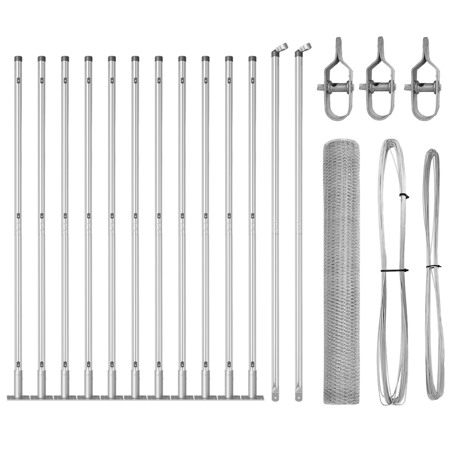 Gjerde med innlegg. sølv 0.8 x 25 m PVC-belagt stål