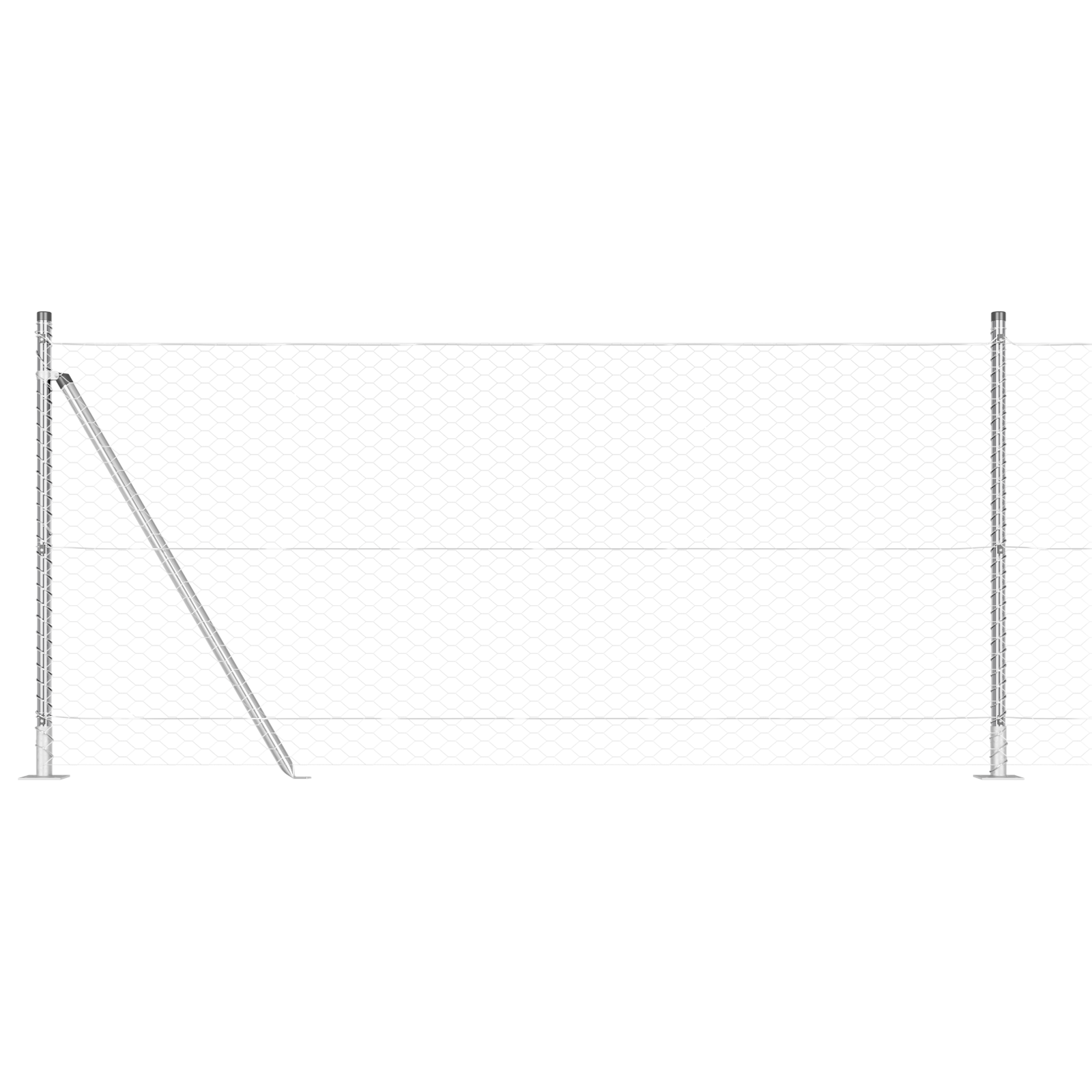 Gjerde med innlegg. sølv 0.8 x 25 m PVC-belagt stål