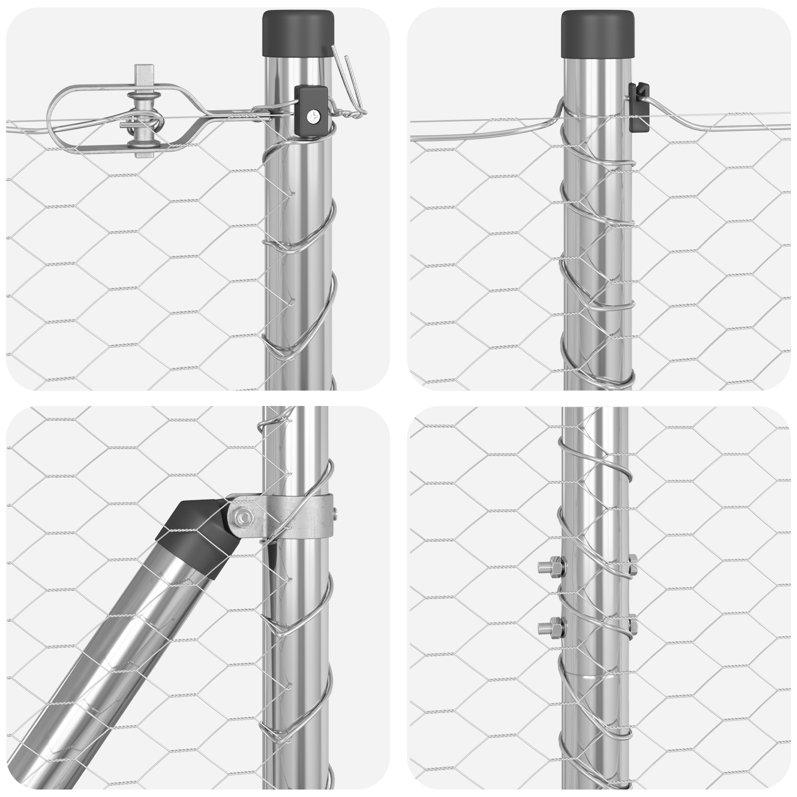 Gjerde med innlegg. sølv 1.2 x 25 m PVC-belagt stål