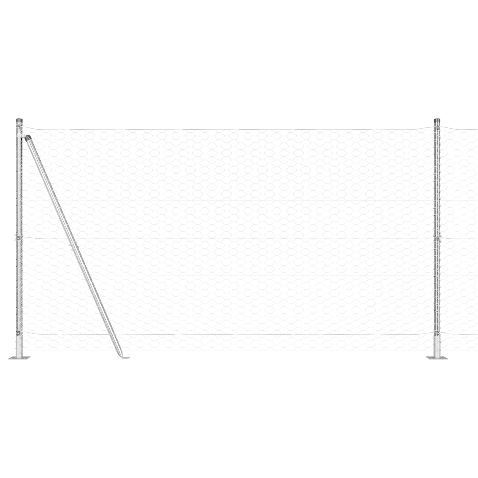 Gjerde med innlegg. sølv 1.2 x 25 m PVC-belagt stål