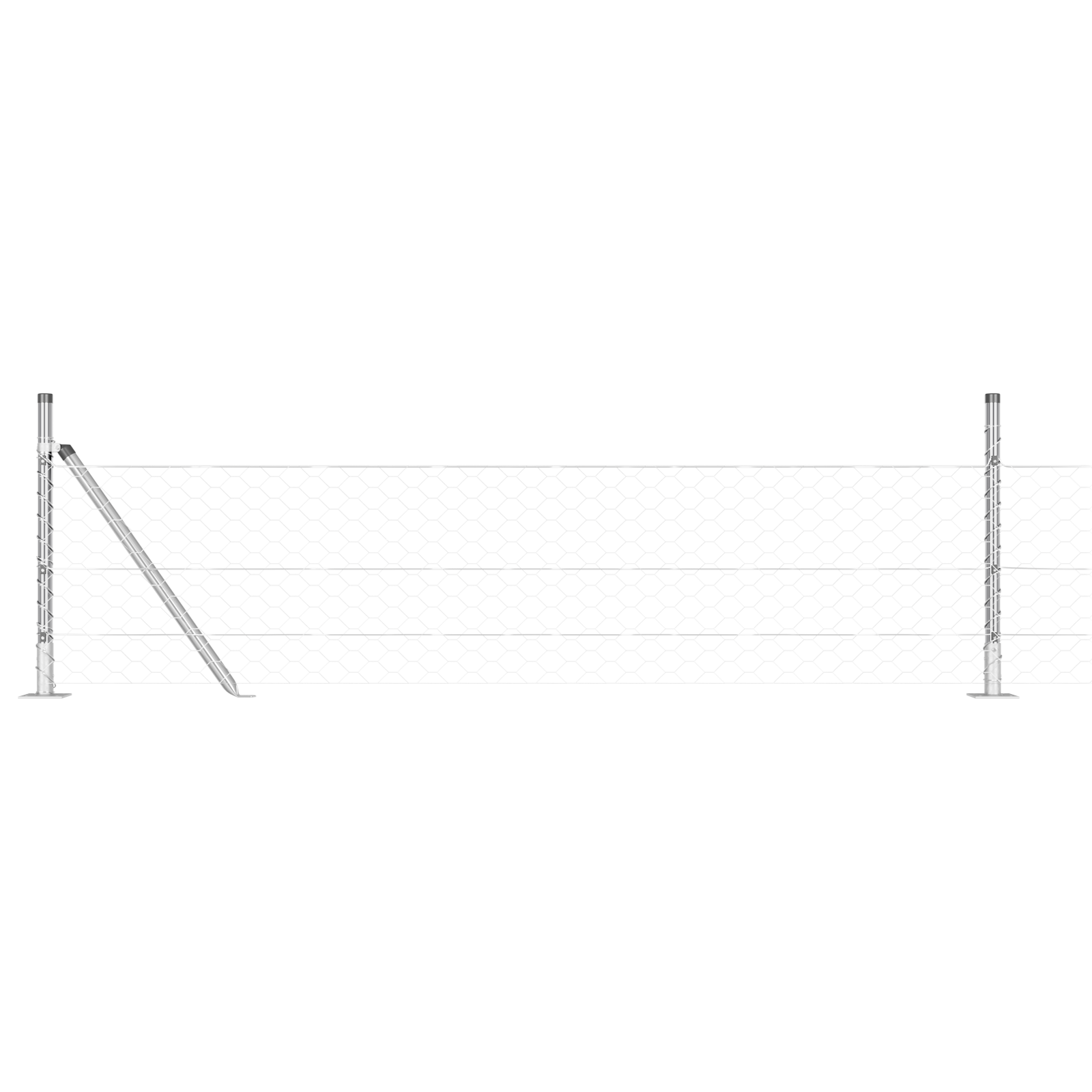 Gjerde med innlegg. sølv 0.5 x 50 m PVC-belagt stål