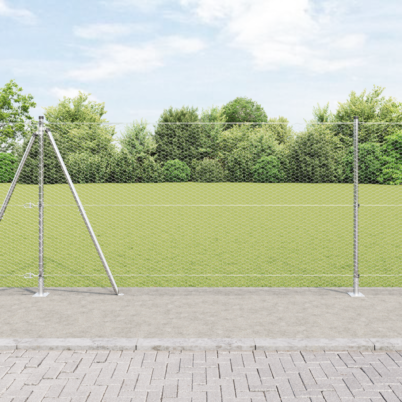 Gjerde med innlegg. sølv 1.2 x 100 m PVC-belagt stål