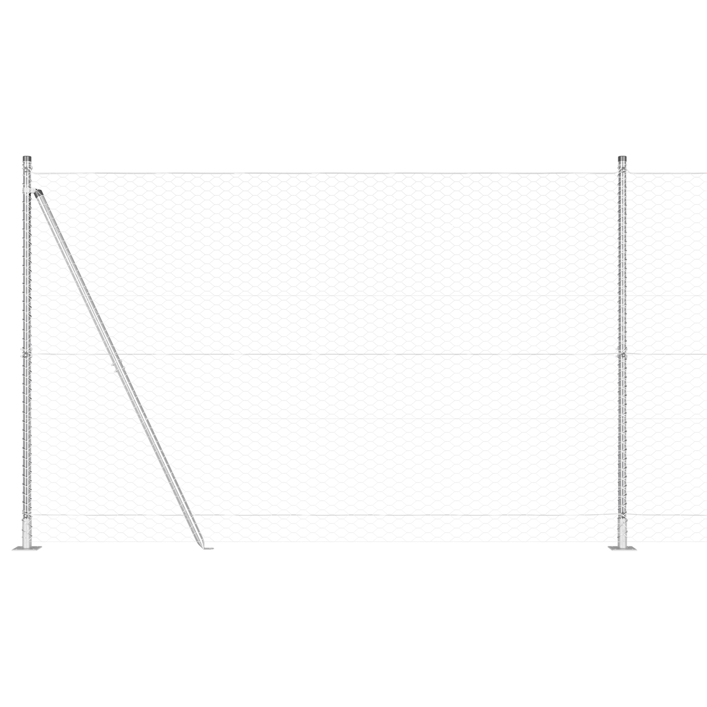 Gjerdepåle sølv 100 x 1,5 m (36 mm nett) Stål