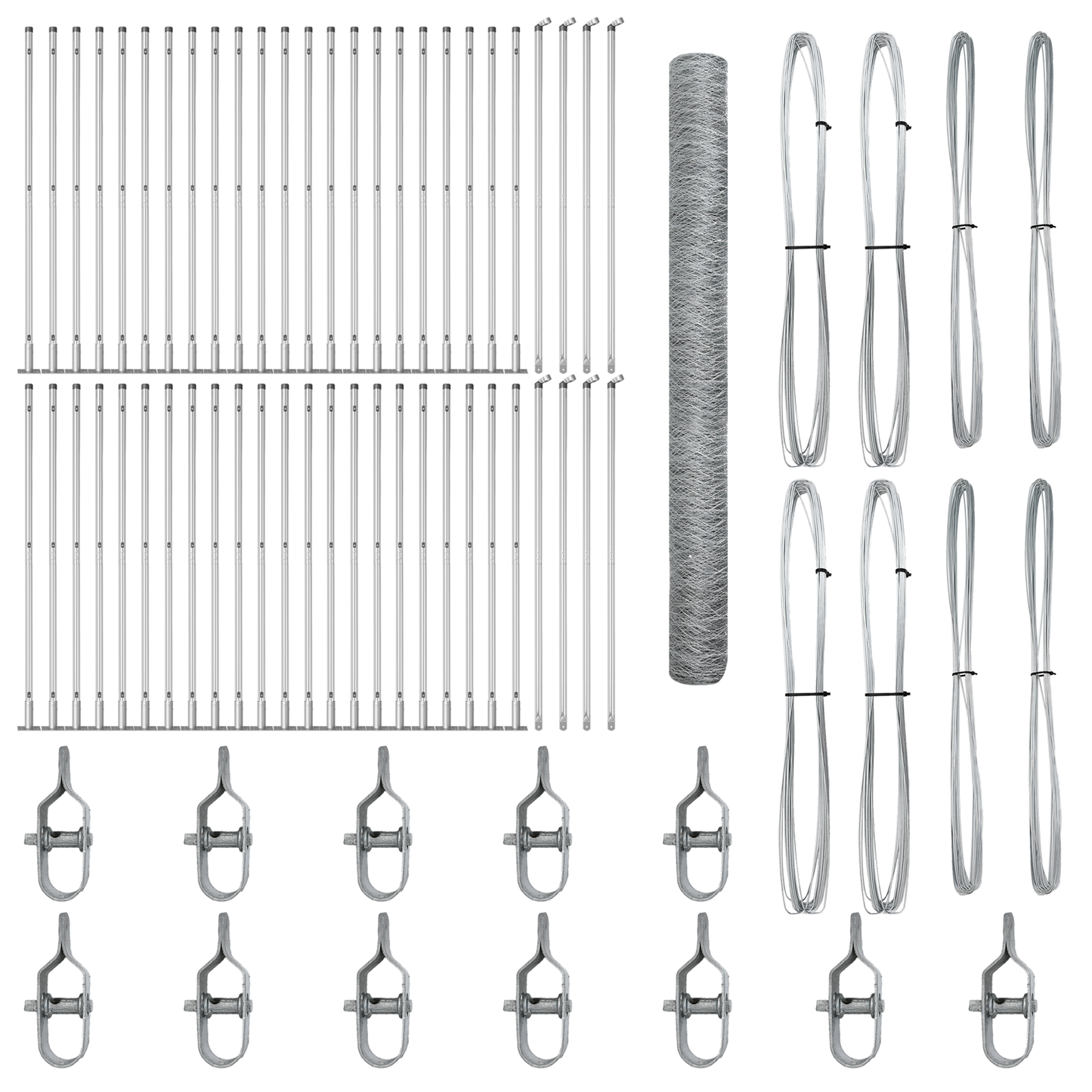 Gjerdepåle sølv 100 x 1,5 m (36 mm nett) Stål