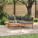 Hagesofa Set 4 pcs Brun og Grå