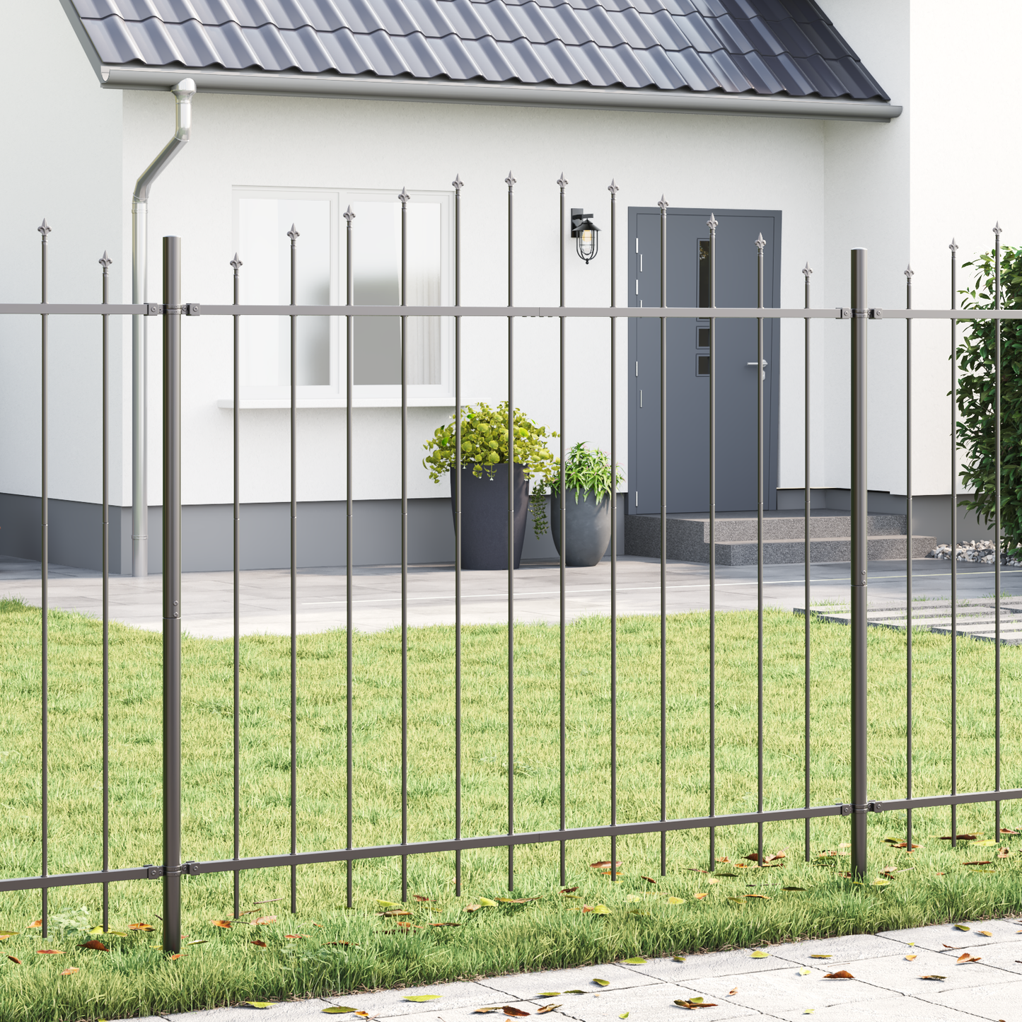 Hage Hegning 4 pcs Grå 170 x 190 cm Pulverlakkert stål