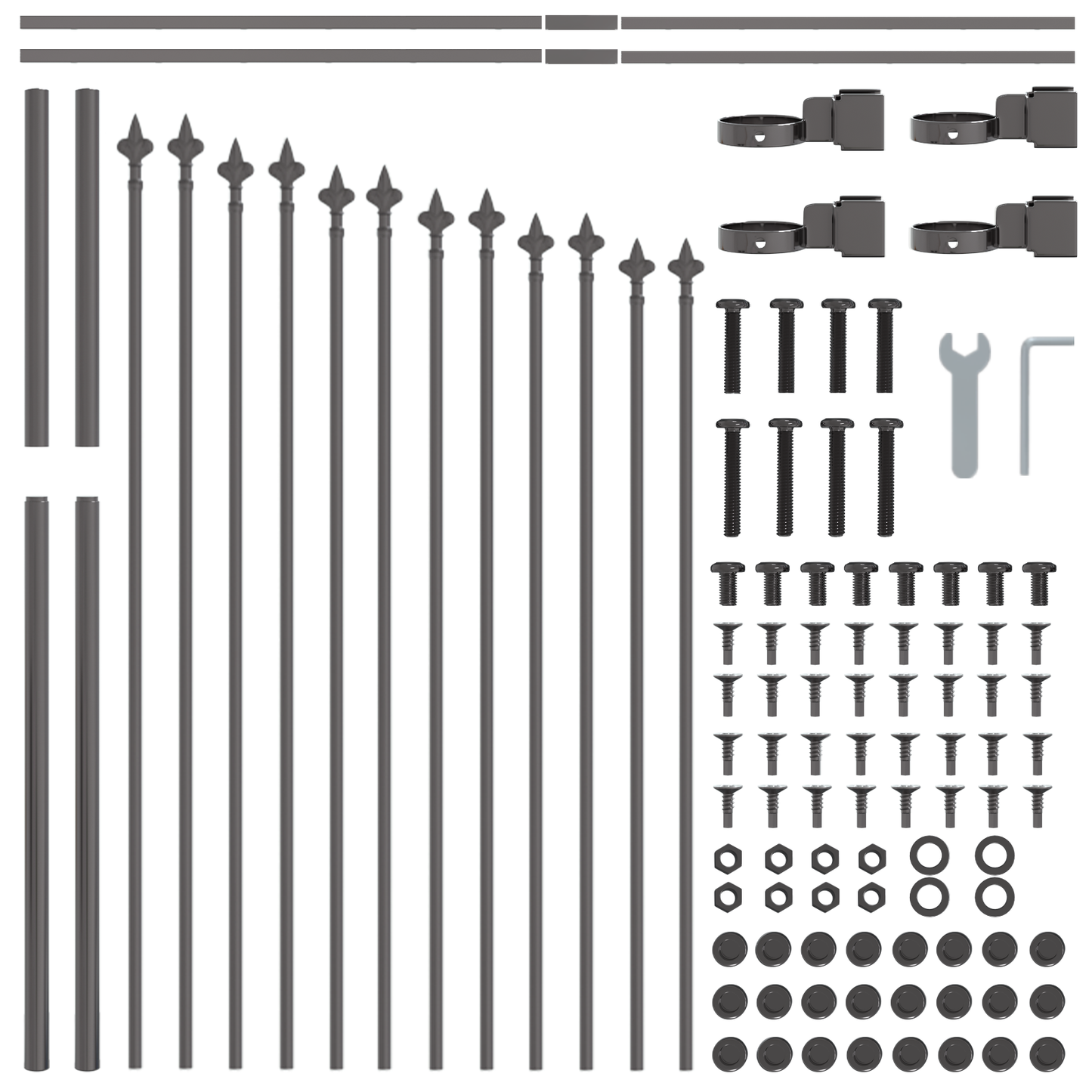 Hage Hegning 5 pcs Grå 170 x 140 cm Pulverlakkert stål