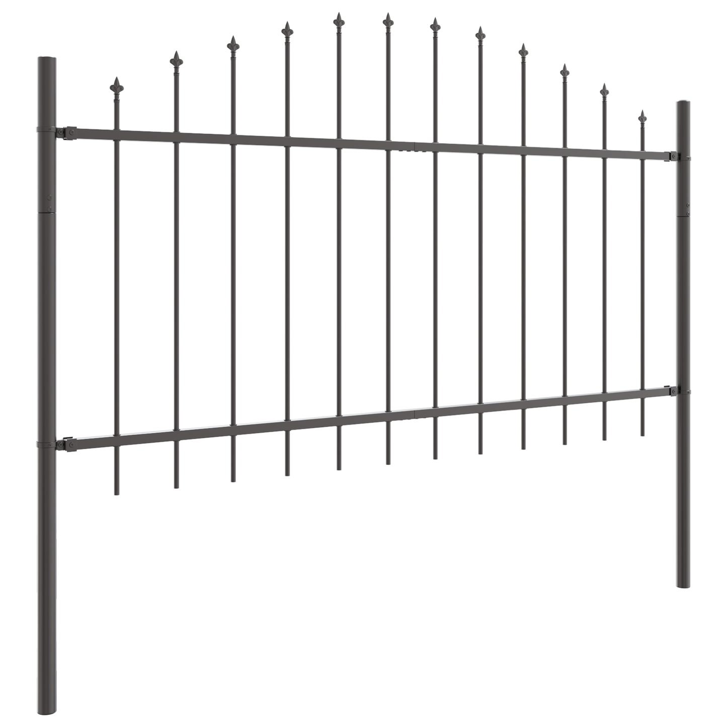 Hage Hegning 7 pcs Grå 170 x 140 cm Pulverlakkert stål