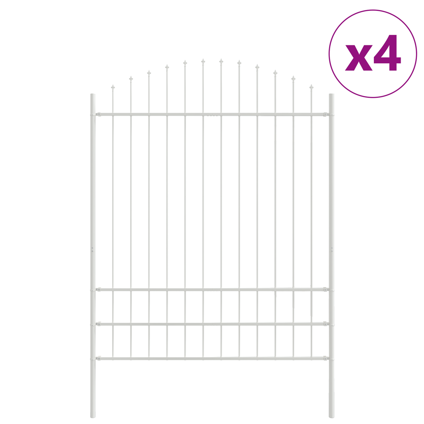 Hage Hegning 4 pcs Hvit 170 x 225 cm Pulverlakkert stål