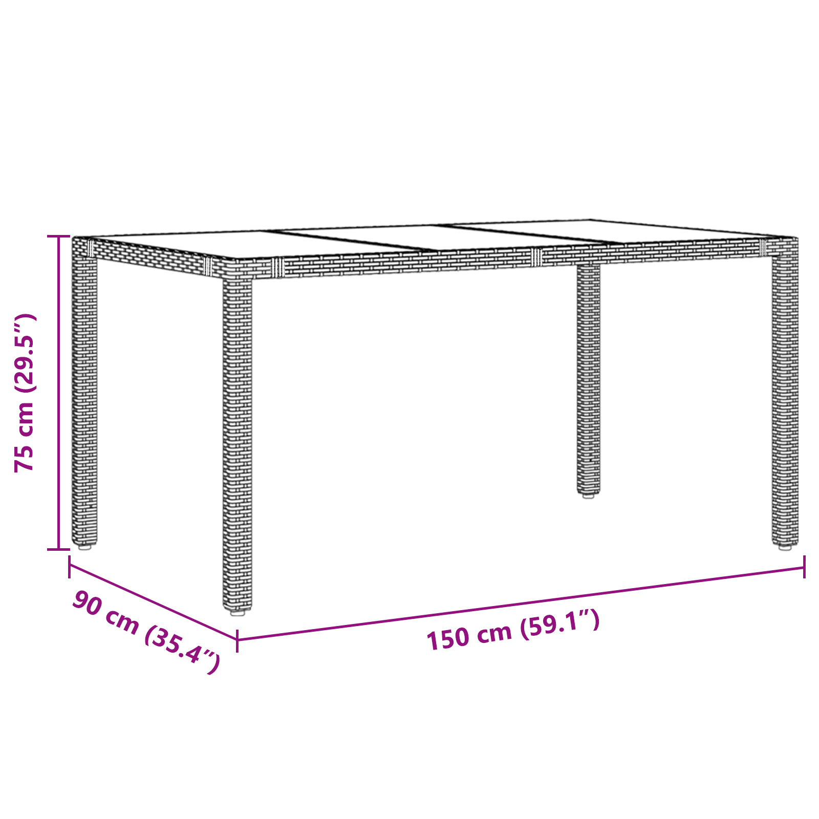 Hage Spisegruppe 7 pcs Grå polyrotting