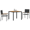 Hage Spisegruppe 3 pcs Svart, brun 90 x 90 x 75 cm polyrotting